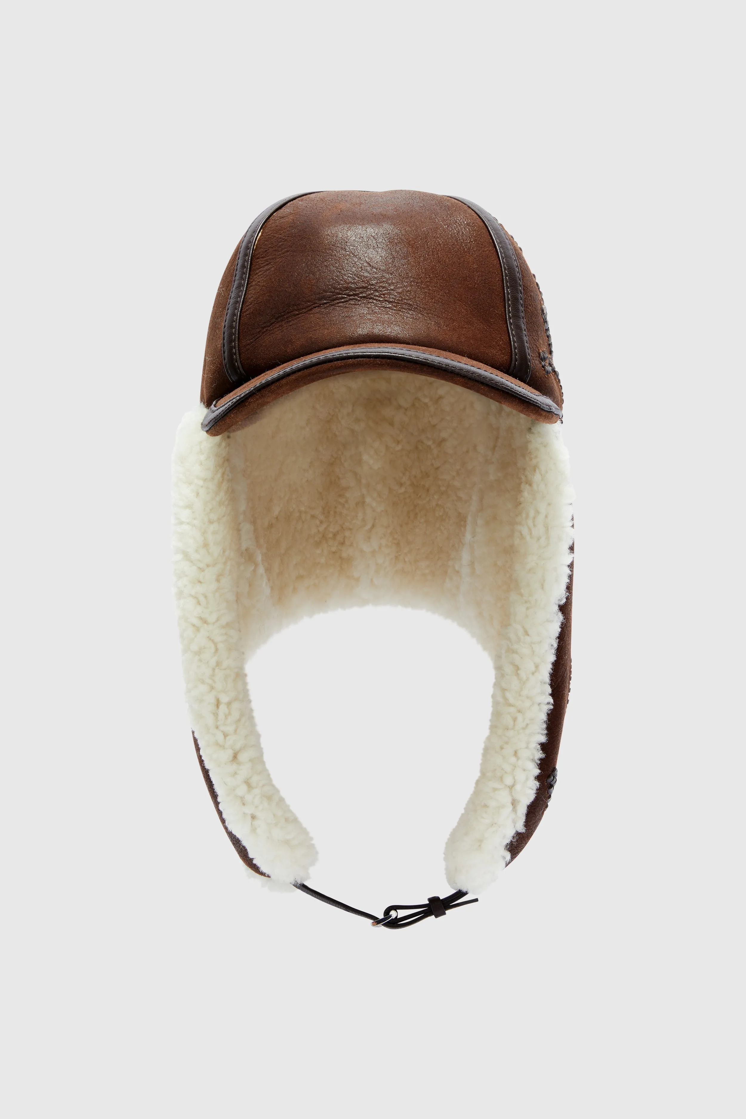 Embroidered baseball-style hat with shearling ear flaps sold by Ermanno Scervino product image thumbnail 3