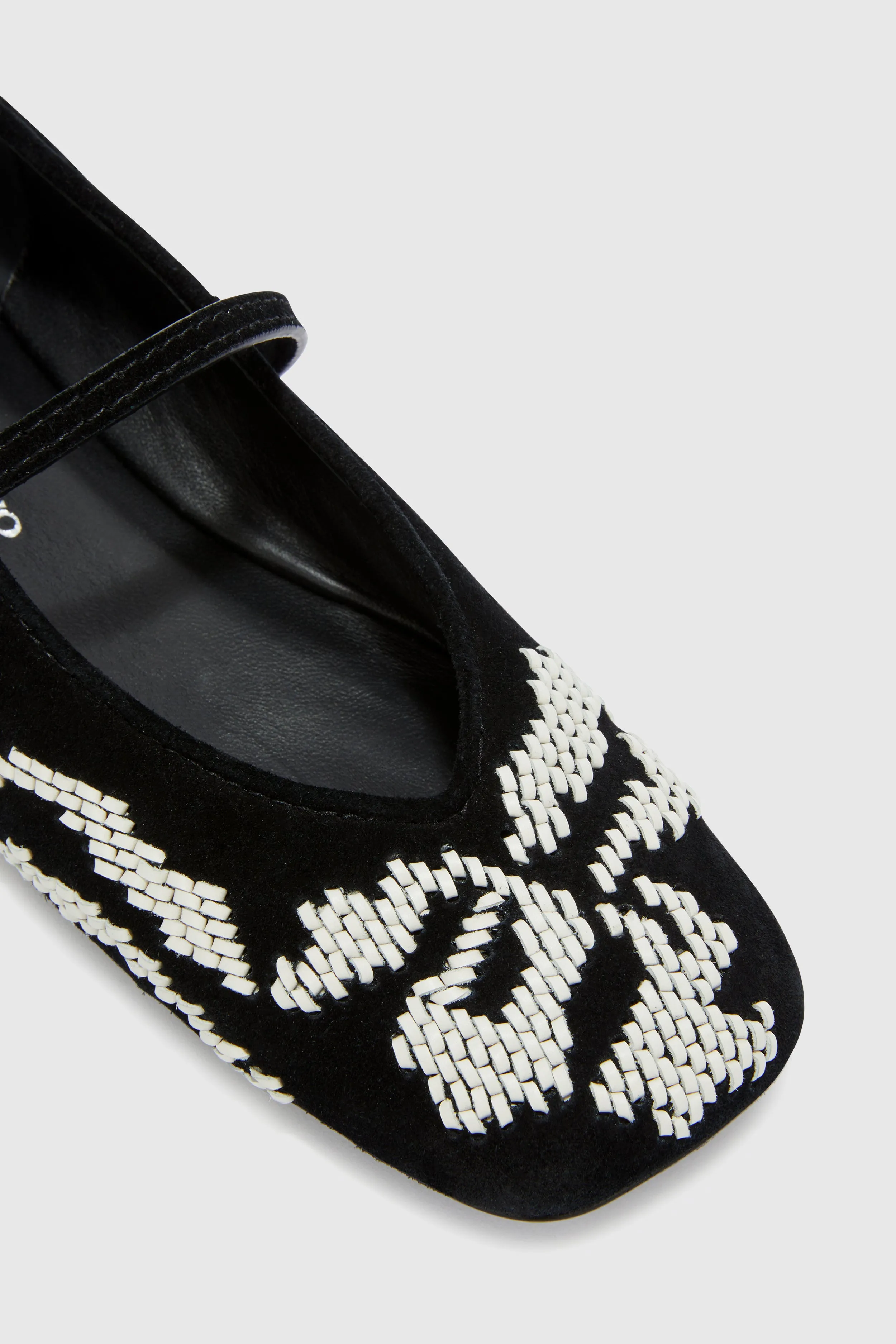 Suede ballerina with hand-embroidered leather ribbon detail sold by Ermanno Scervino product image thumbnail 5