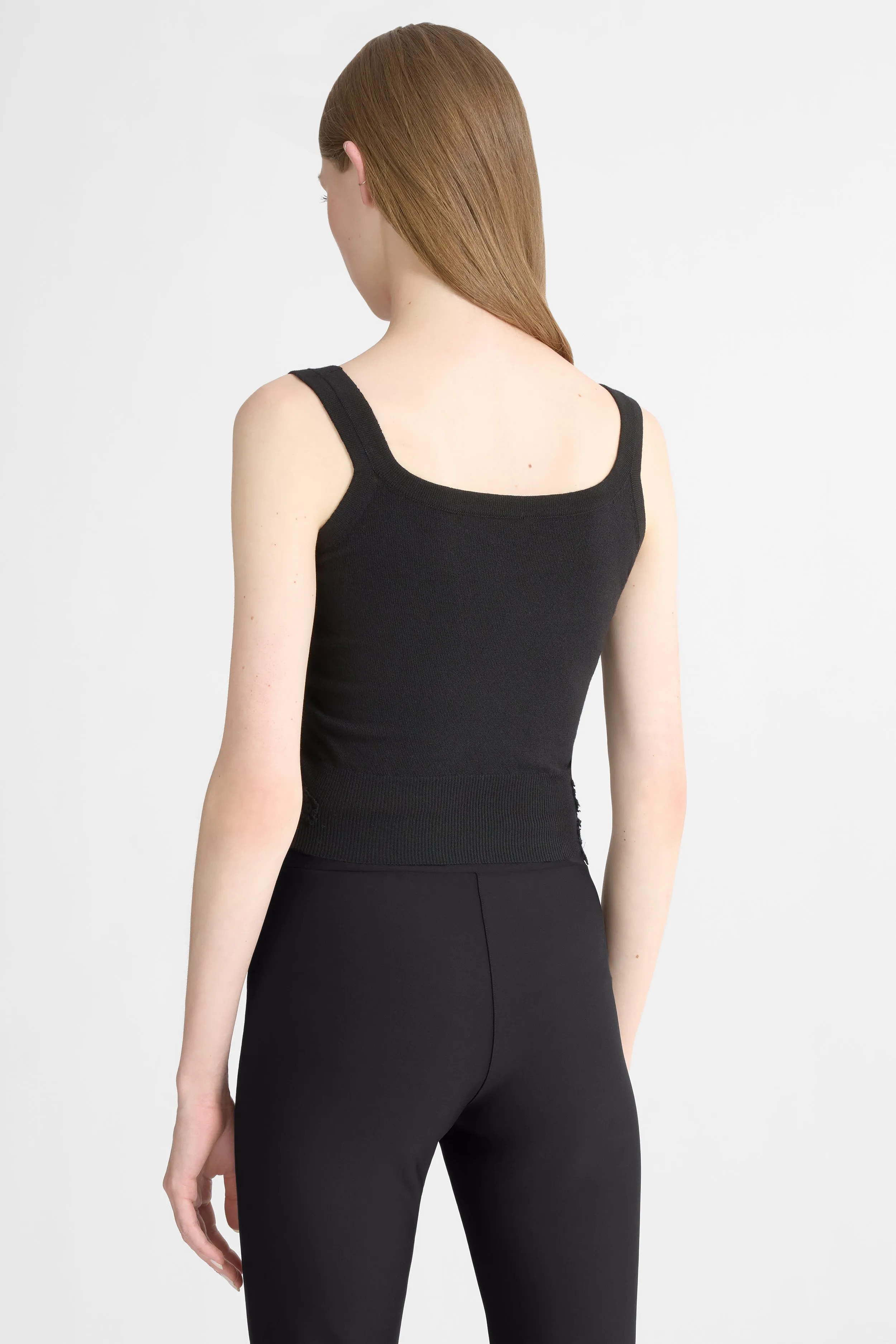 Virgin wool blend camisole with rebrodé lace hem sold by Ermanno Scervino product image thumbnail 5