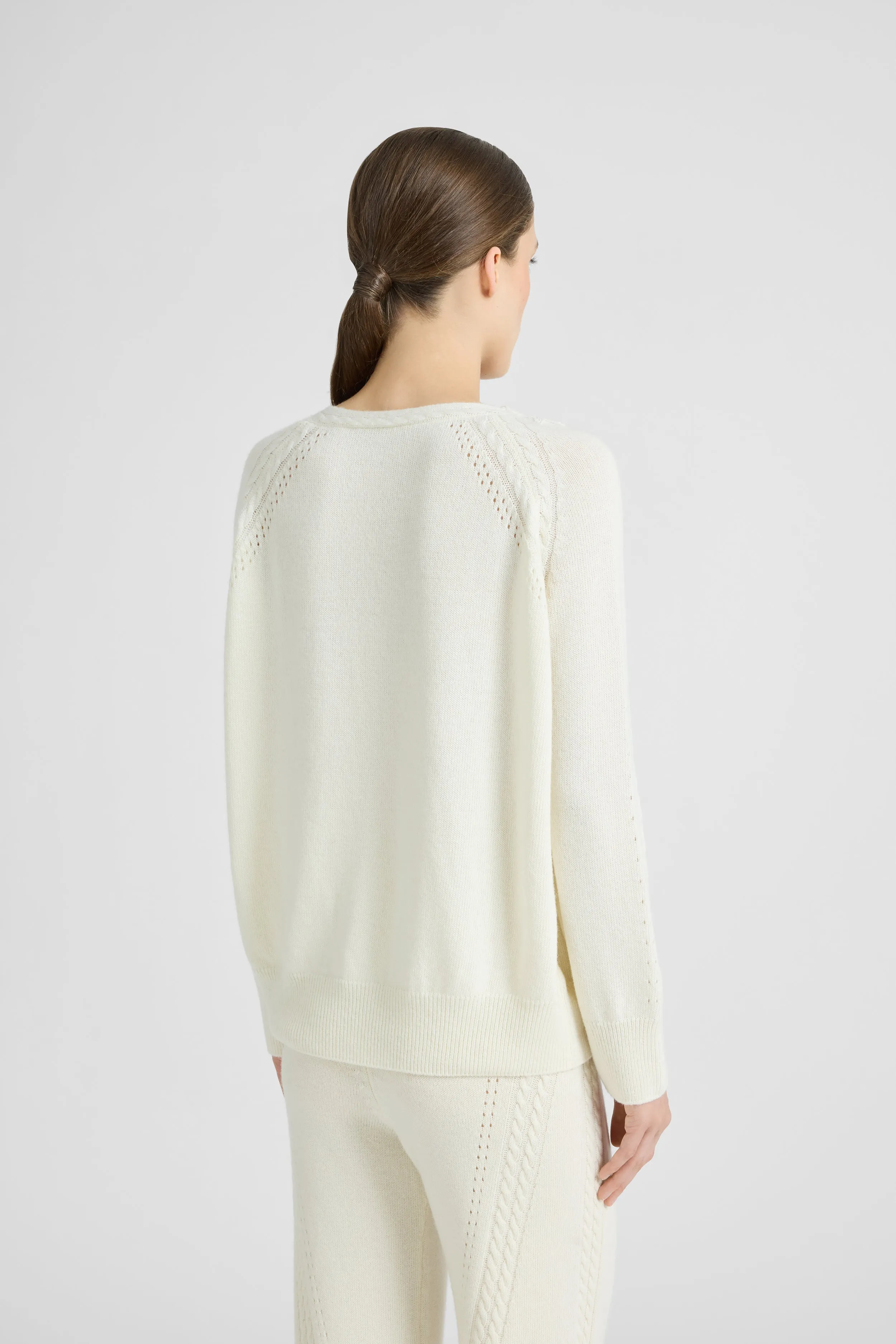 Oversized wool and cashmere sweater with braids and Cornely lace sold by Ermanno Scervino product image thumbnail 4