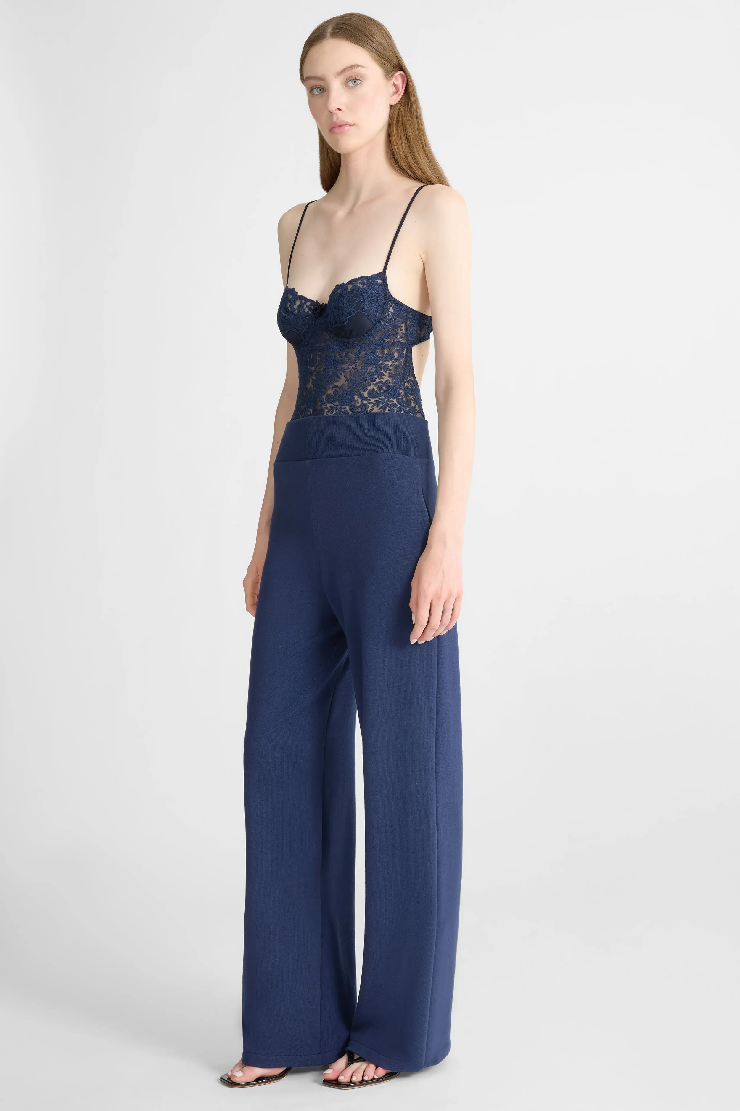 Cotton jersey palazzo trousers sold by Ermanno Scervino product image thumbnail 2