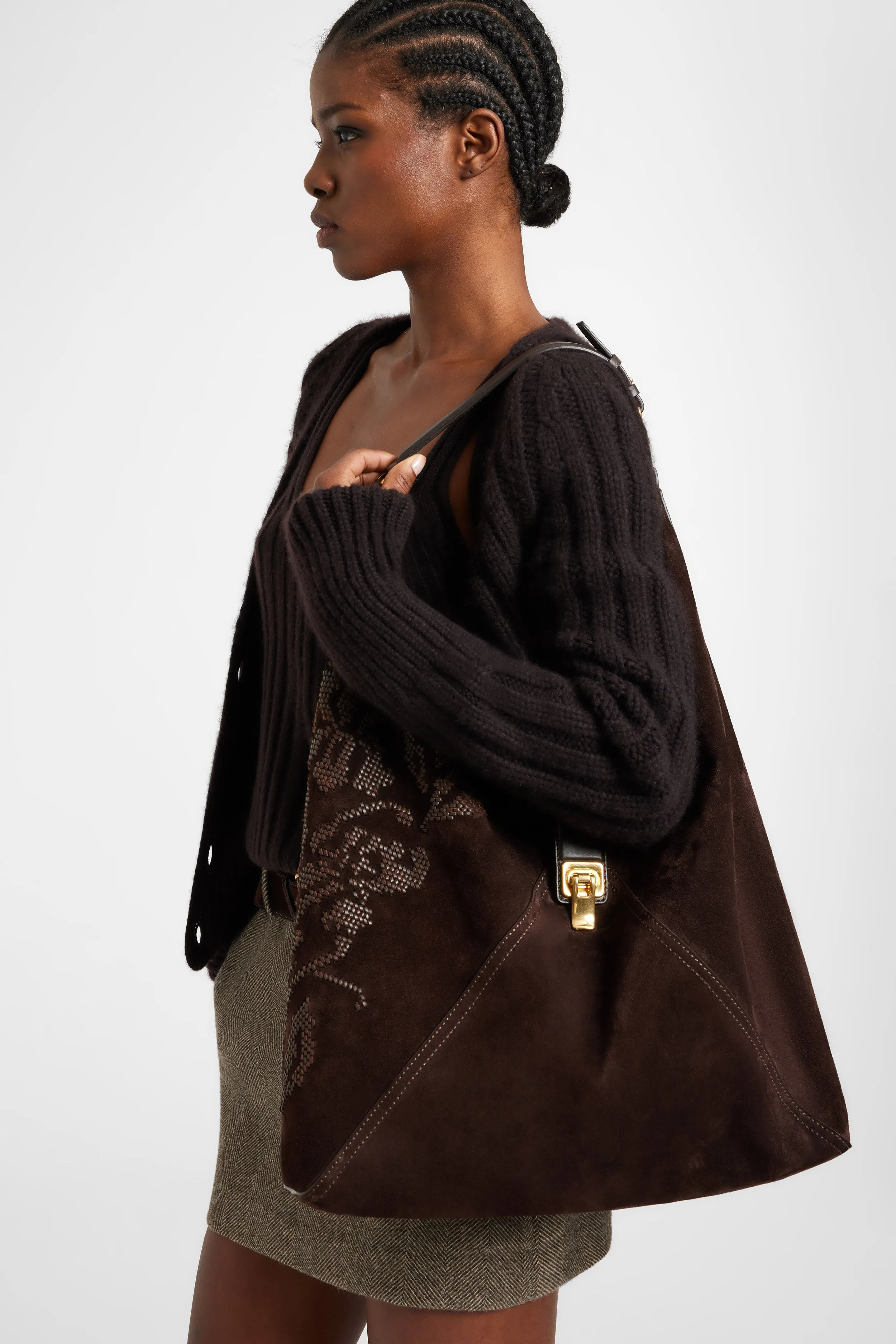 Dudu large embroidered in suede sold by Ermanno Scervino product image thumbnail 2