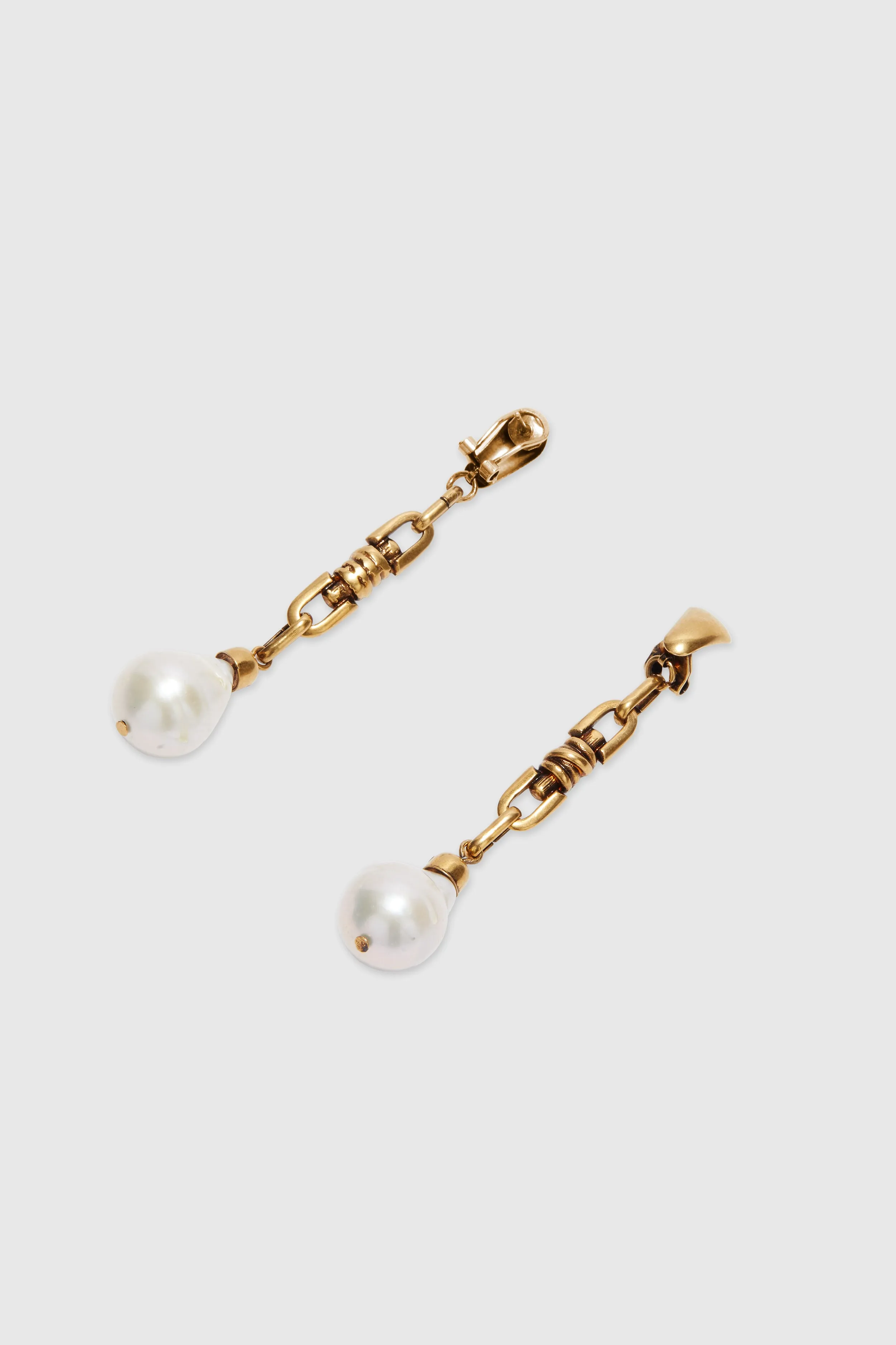Dangling earrings with knot and freshwater pearls gold tone sold by Ermanno Scervino product image thumbnail 3