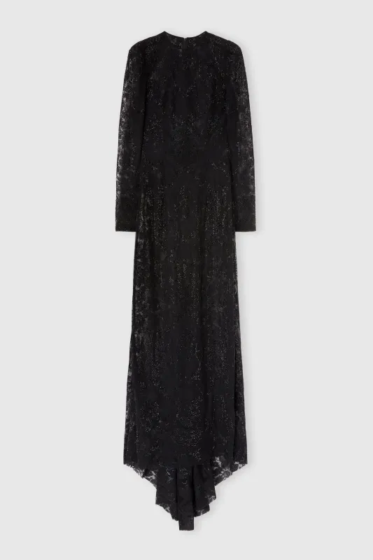 Long lace dress with matching scarf and crepe slip sold by Ermanno Scervino