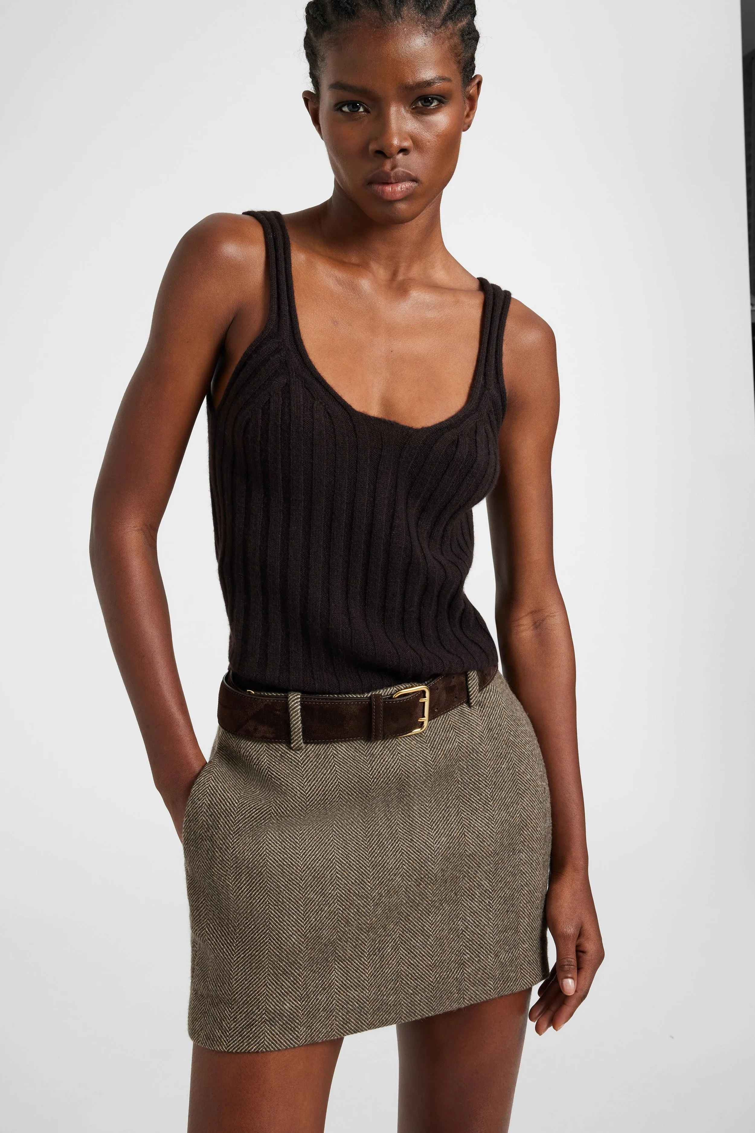 Ribbed pure cashmere tank top sold by Ermanno Scervino product image thumbnail 2