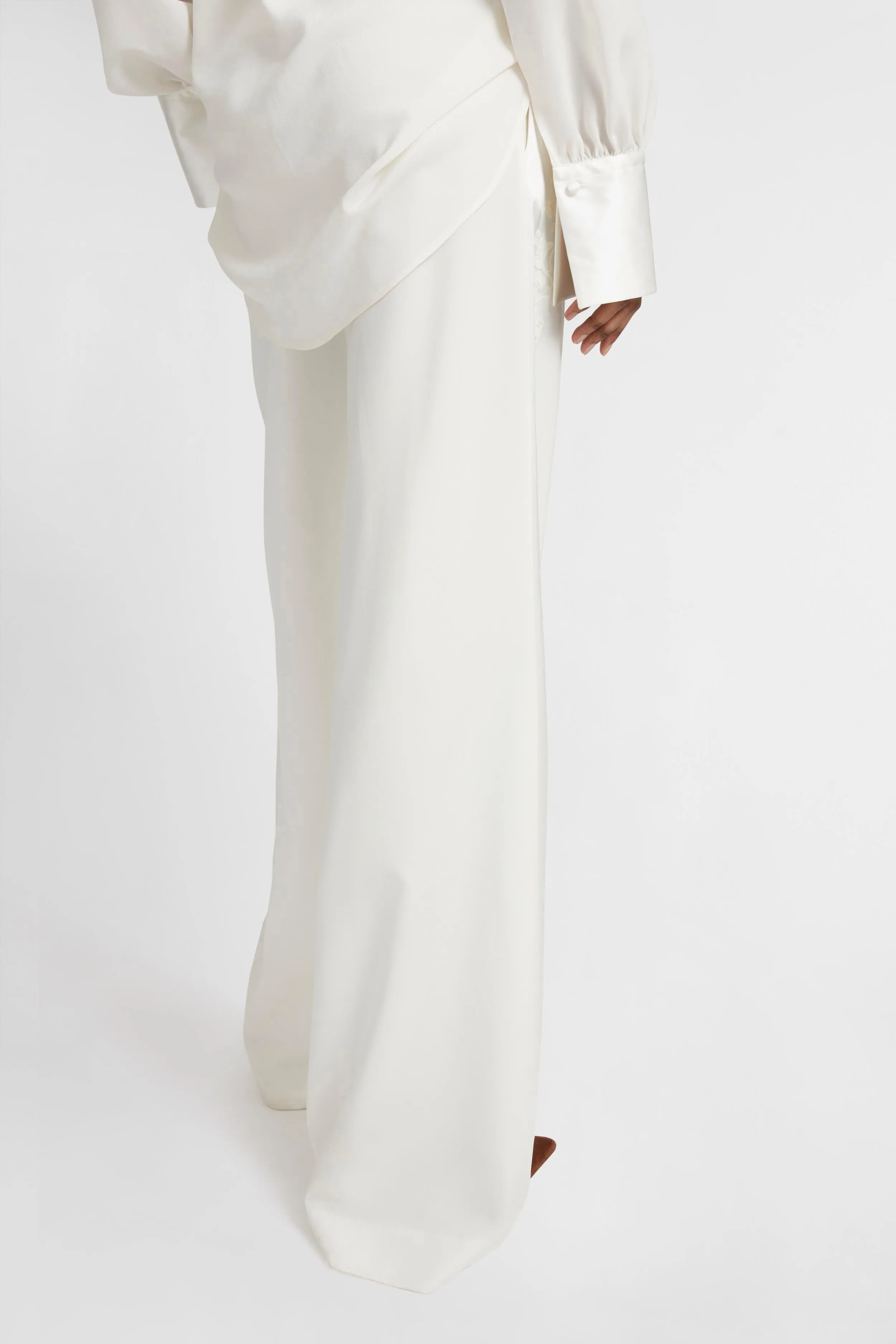 Ivory stretch silk trousers sold by Ermanno Scervino product image thumbnail 4