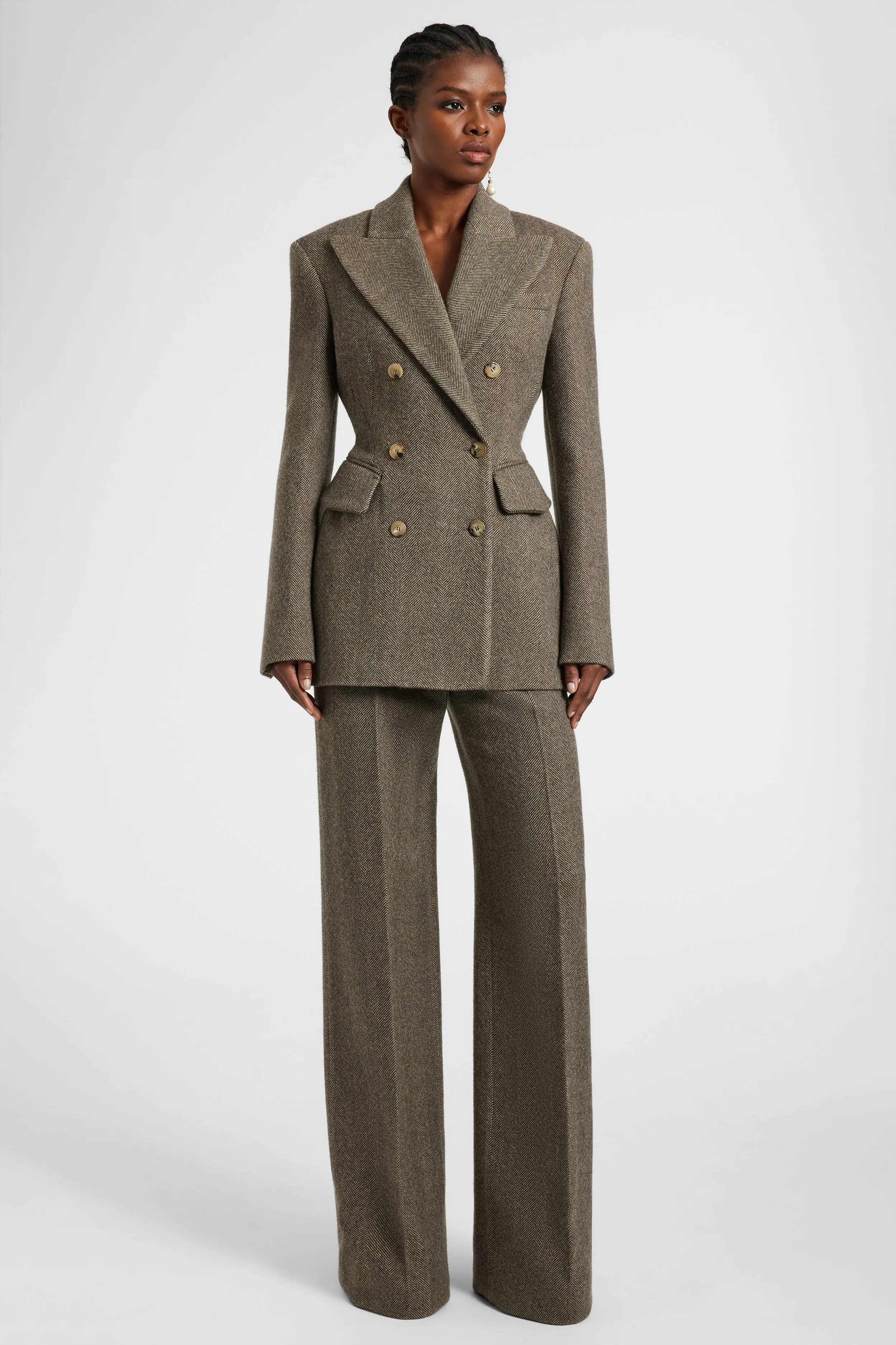 Sculptural double-breasted jacket in wool, silk and cashmere sold by Ermanno Scervino product image thumbnail 2