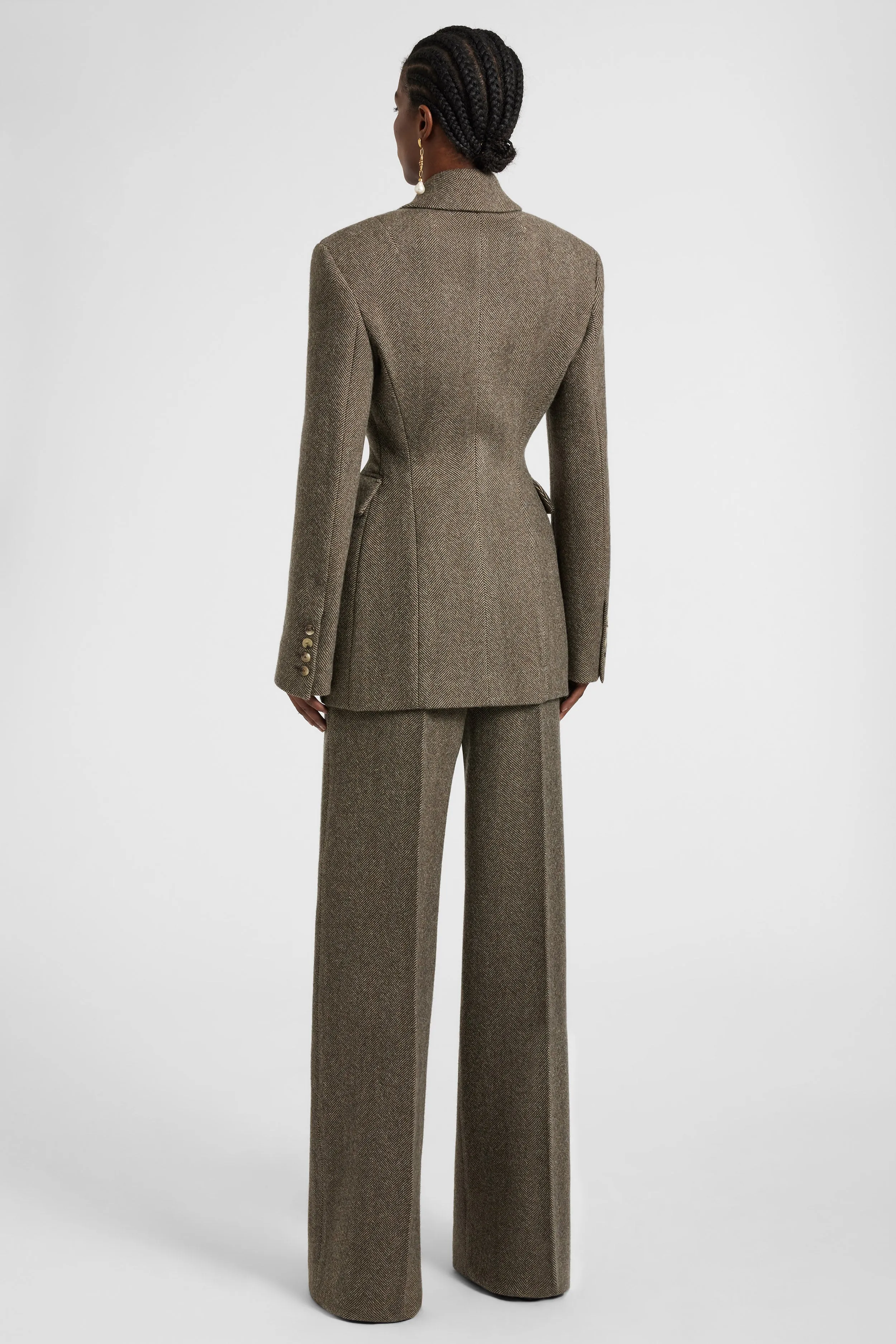 Sculptural double-breasted jacket in wool, silk and cashmere sold by Ermanno Scervino product image thumbnail 4