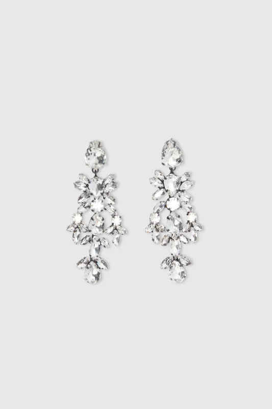 Chandelier earrings with crystals sold by Ermanno Scervino