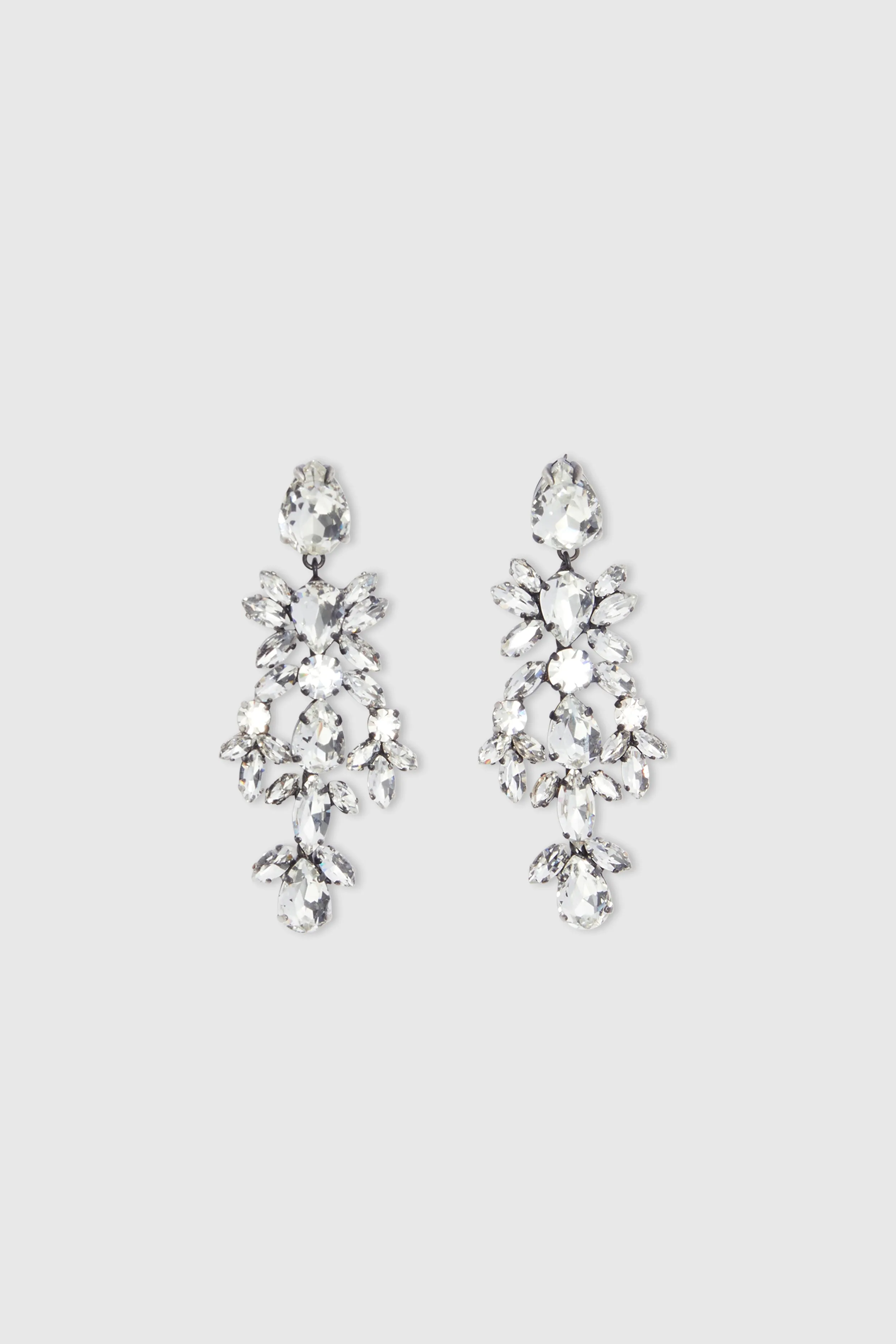 Chandelier earrings with crystals sold by Ermanno Scervino