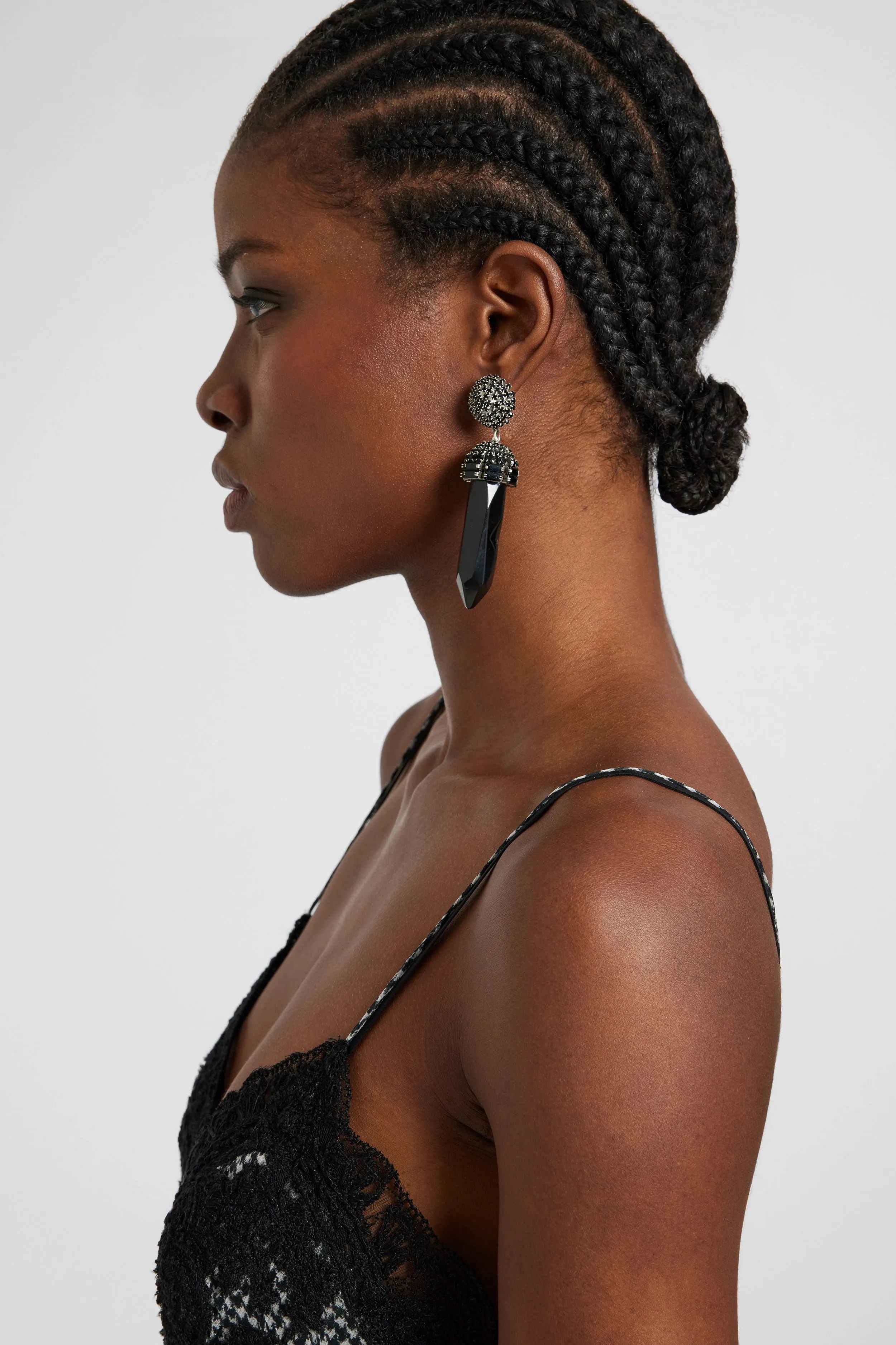 Pendant earrings with black onyx stalactite sold by Ermanno Scervino product image thumbnail 2