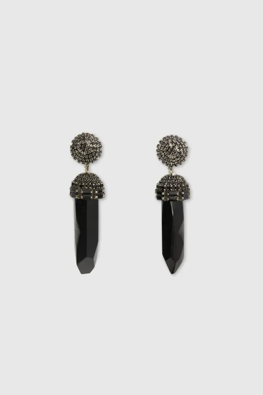 Pendant earrings with black onyx stalactite sold by Ermanno Scervino