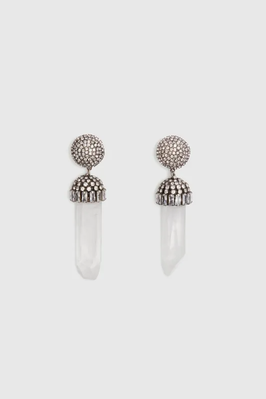 Pendant earrings with crystal stalactite sold by Ermanno Scervino