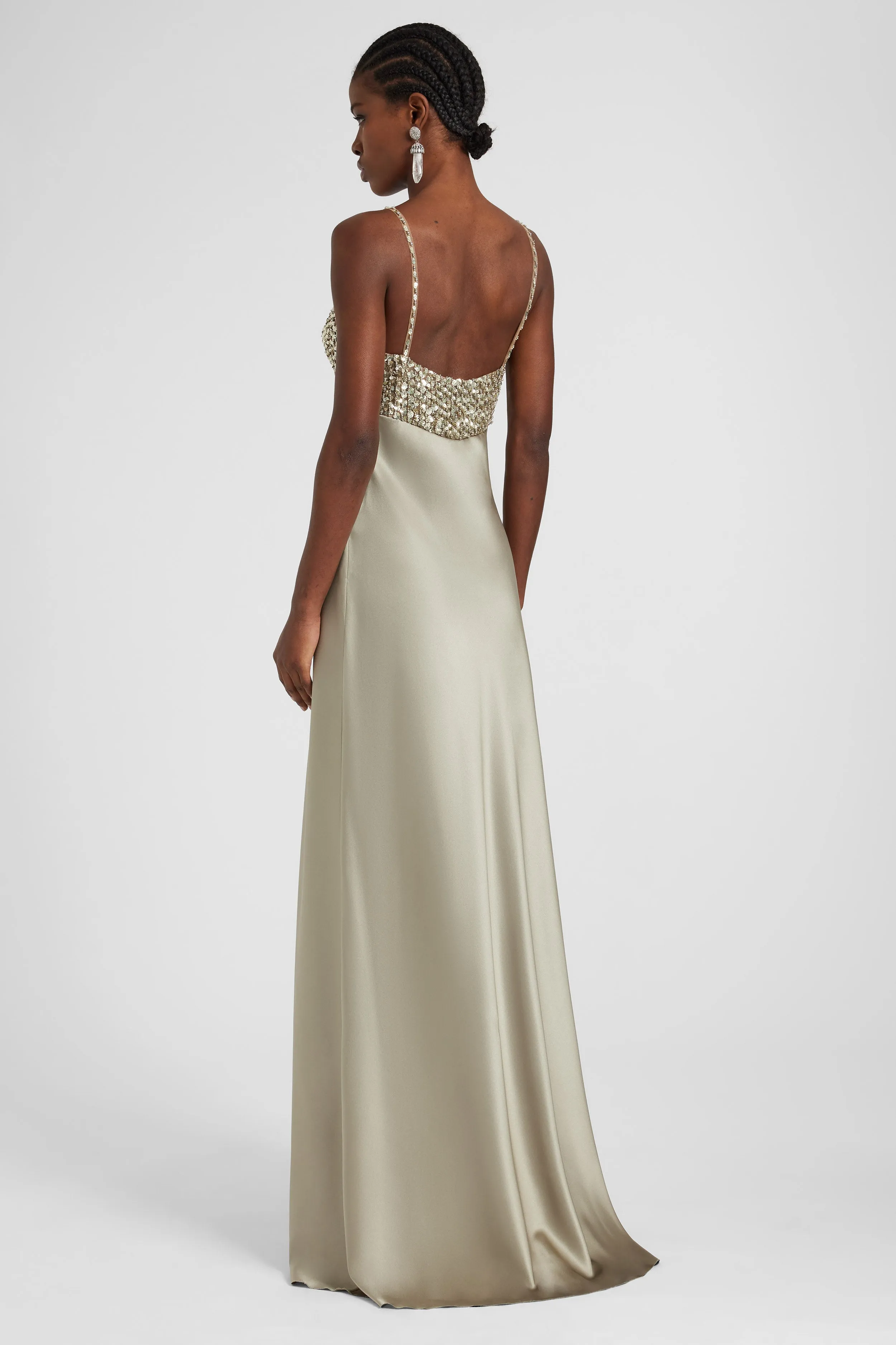 Long lingerie-style dress in silk satin sold by Ermanno Scervino product image thumbnail 5