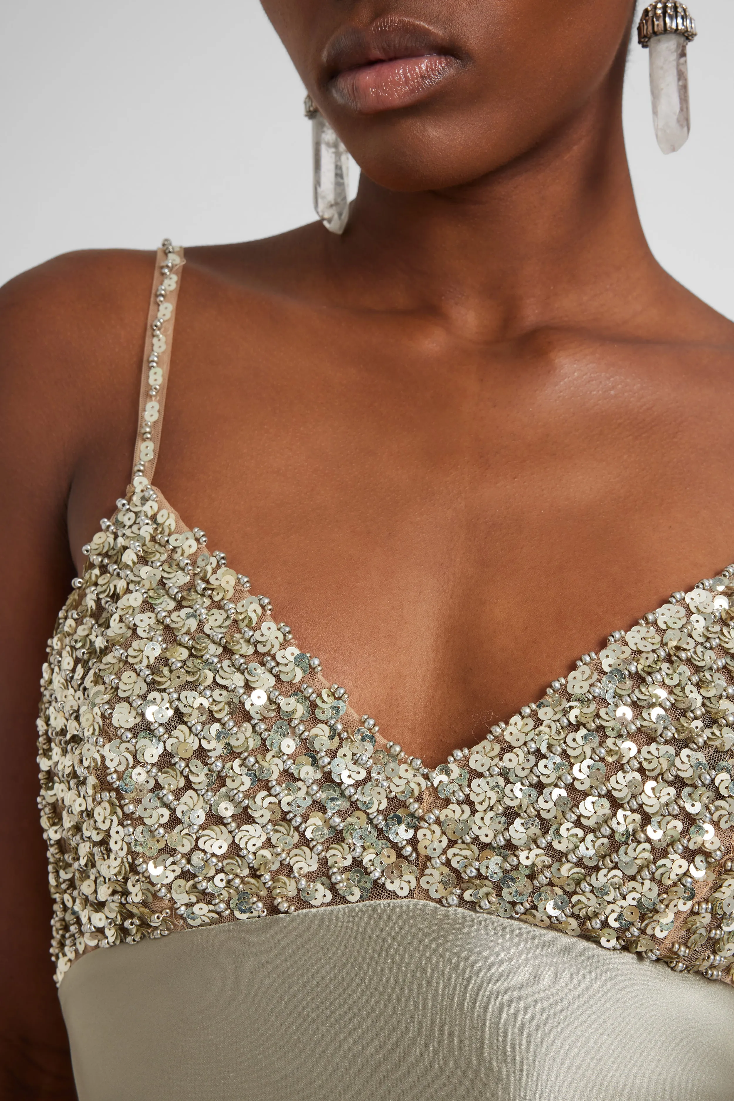 Long lingerie-style dress in silk satin sold by Ermanno Scervino product image thumbnail 4