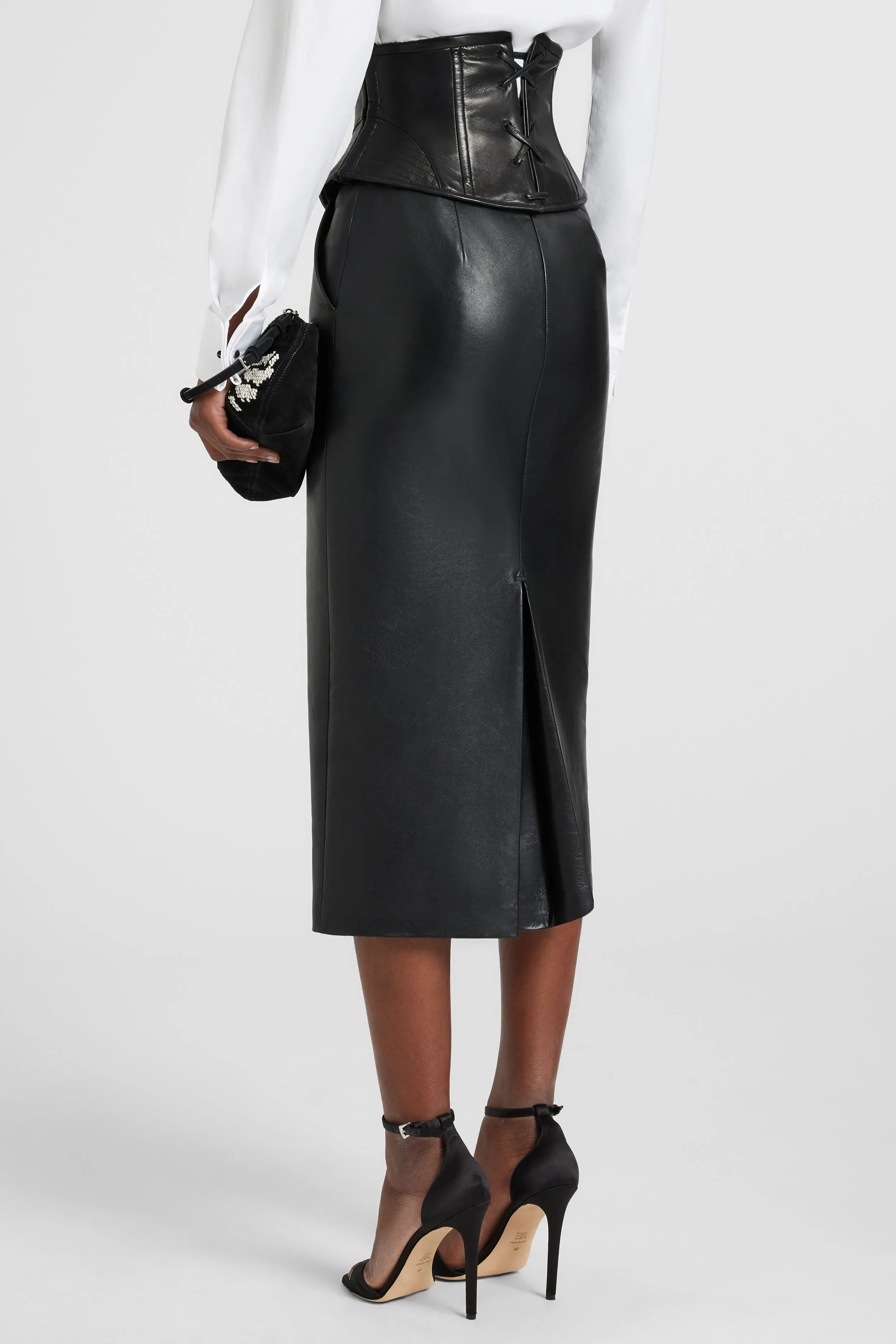 Leather sheath skirt sold by Ermanno Scervino product image thumbnail 4