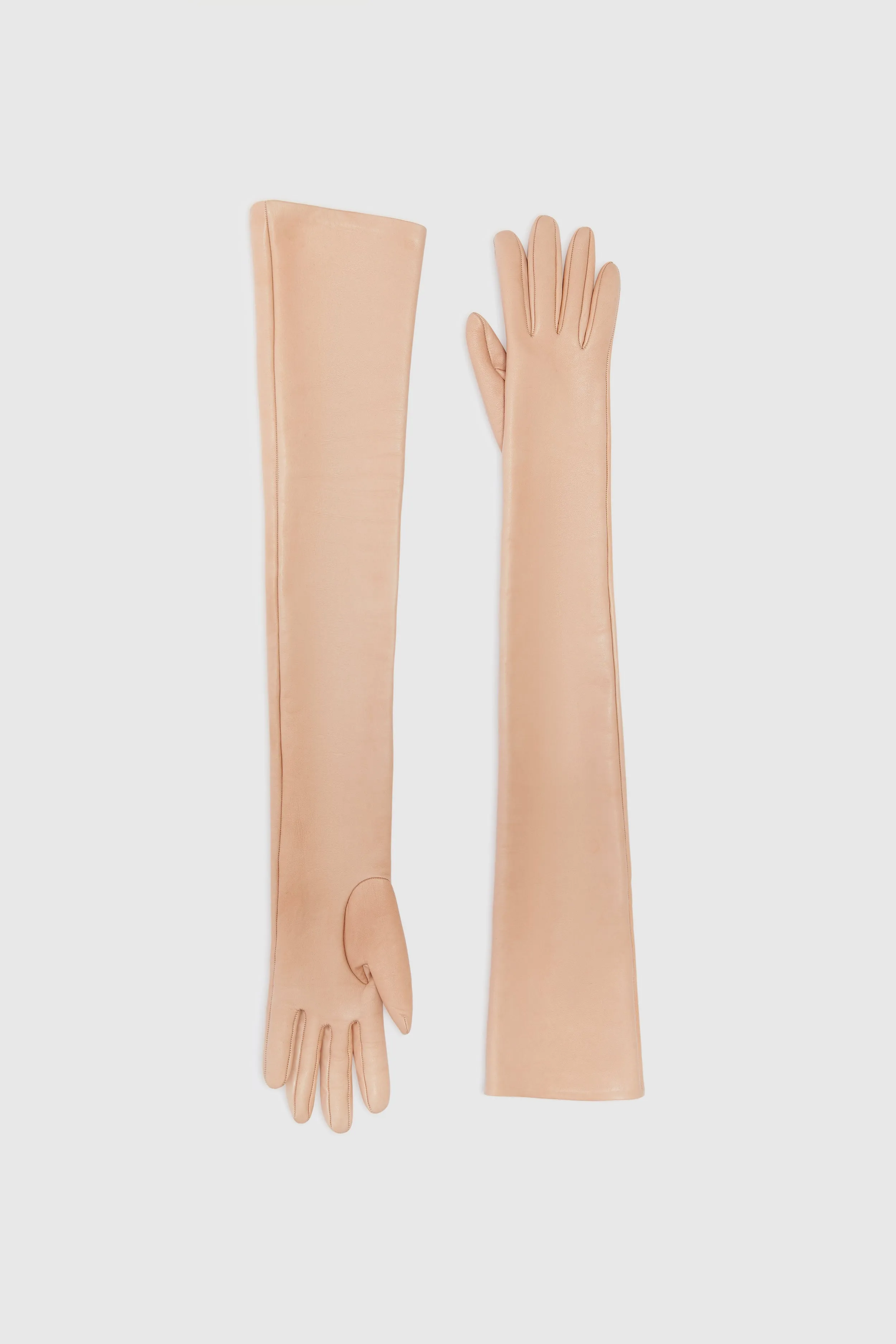 Long glove in nude nappa leather sold by Ermanno Scervino