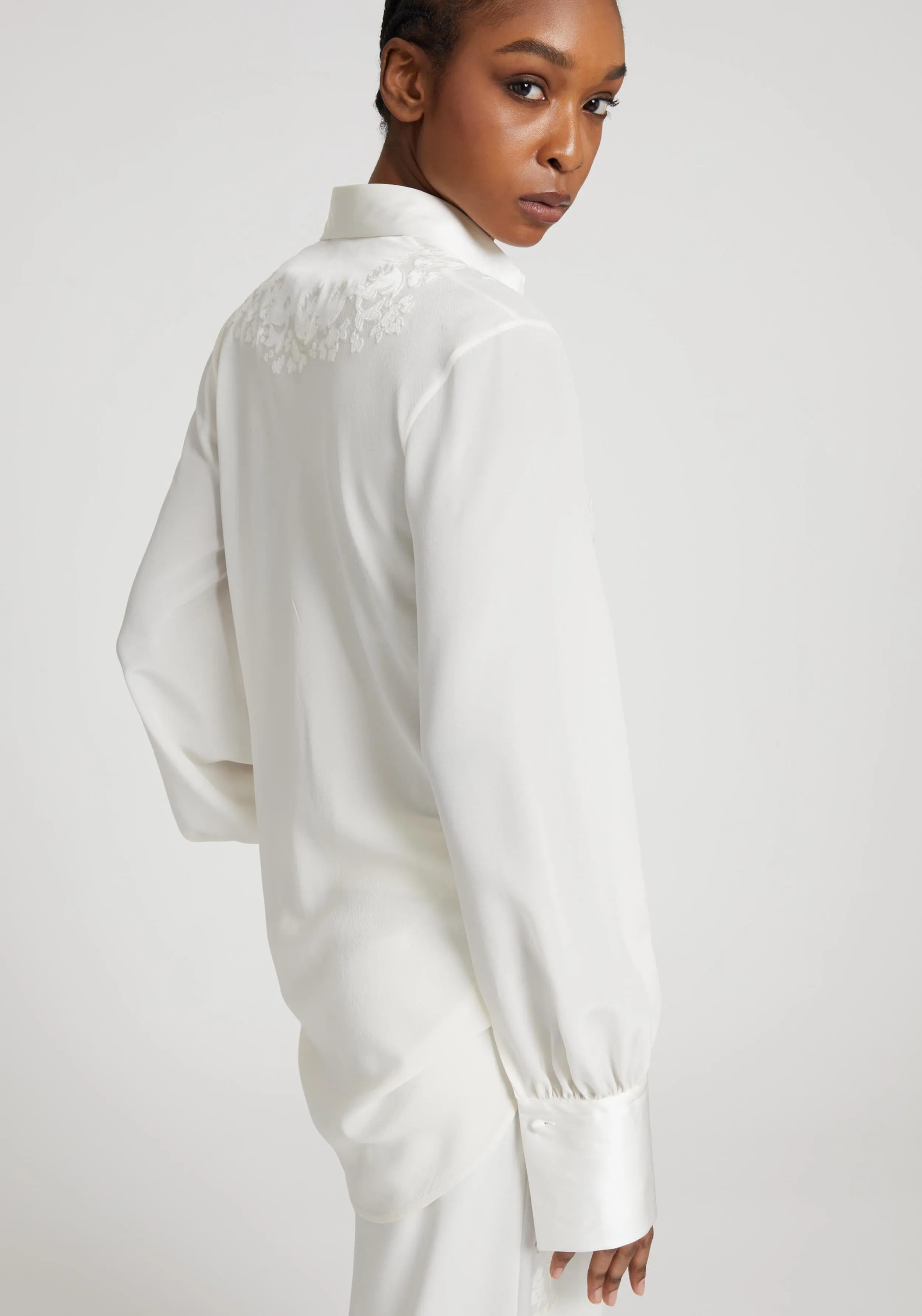 Silk blouse with hand-carved embroidery sold by Ermanno Scervino product image thumbnail 5