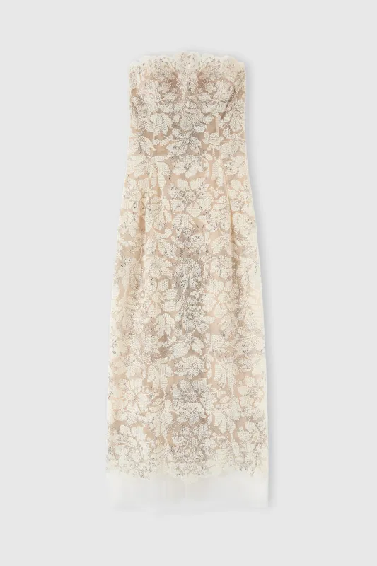 Lace and crystal bustier dress sold by Ermanno Scervino