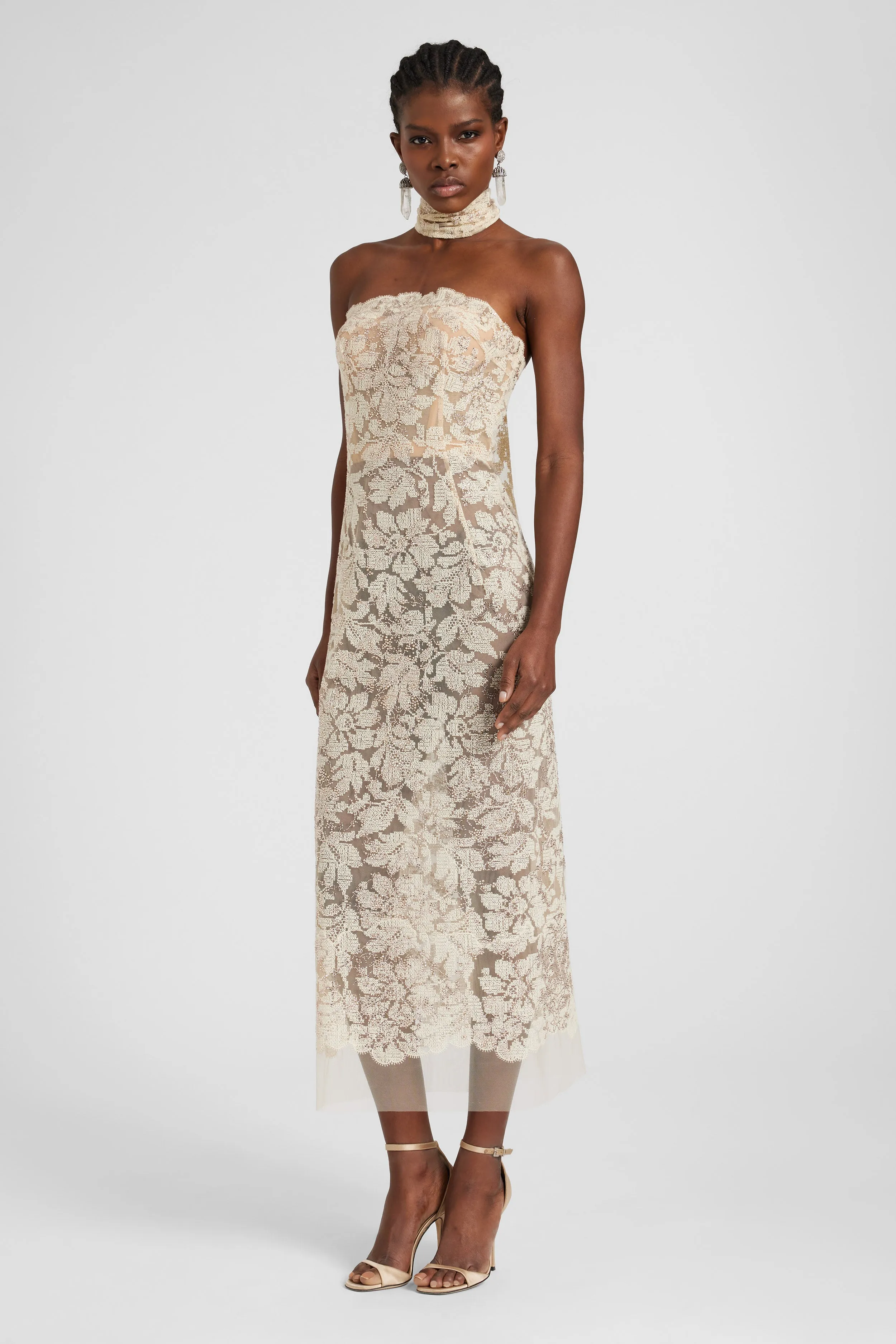 Lace and crystal bustier dress sold by Ermanno Scervino product image thumbnail 2