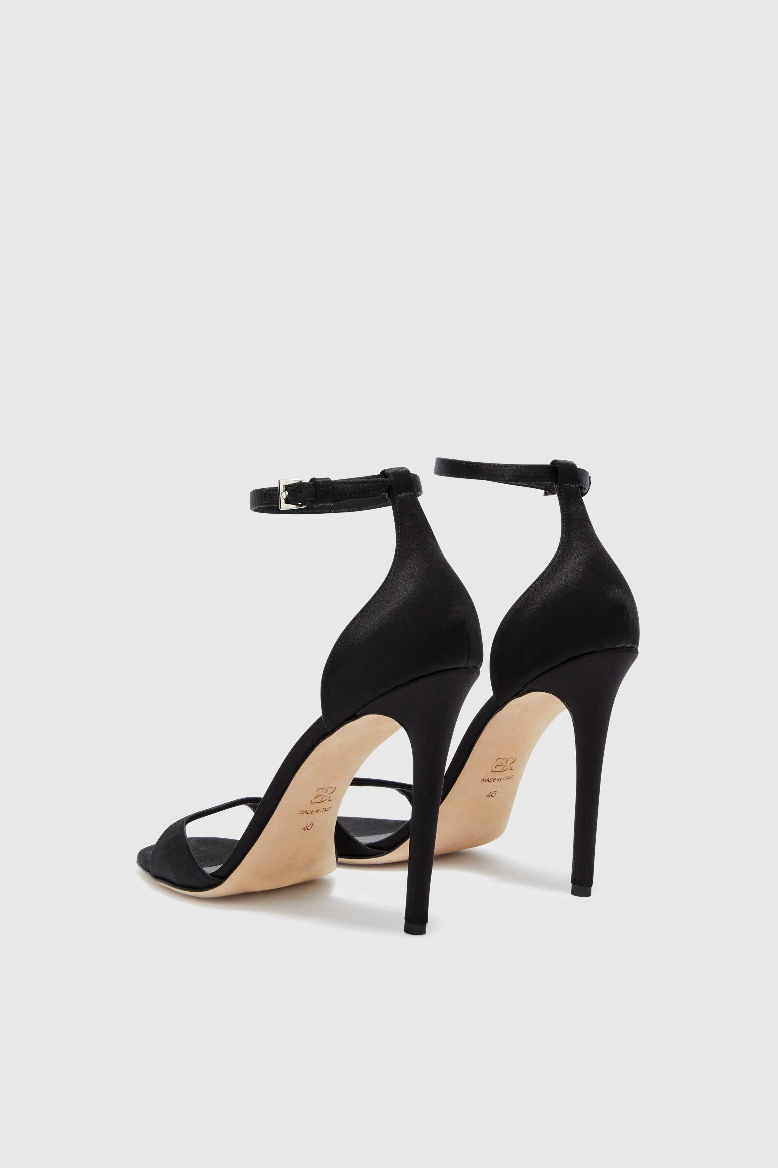 Black satin sandal with ankle strap sold by Ermanno Scervino product image thumbnail 4