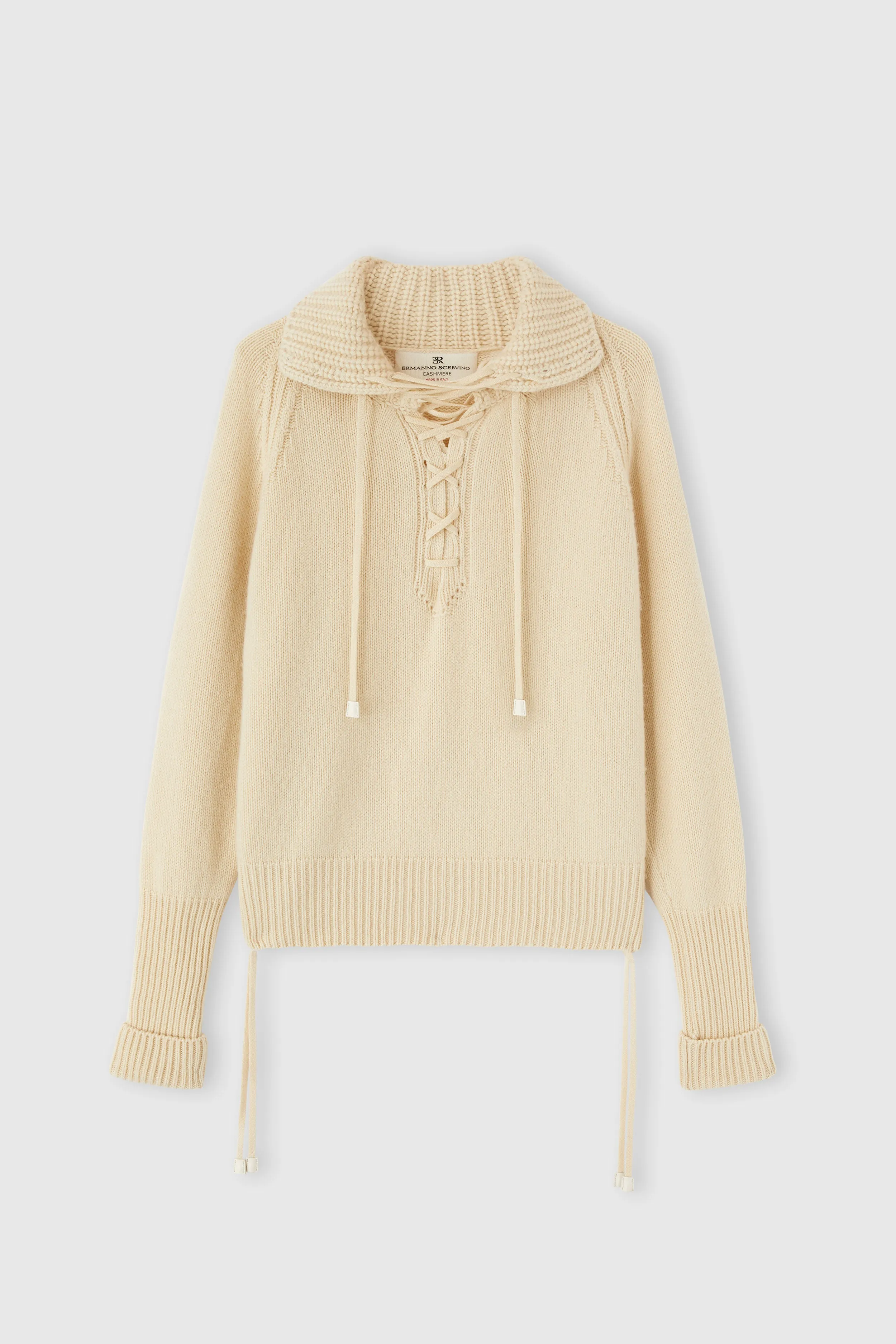 Pure cashmere sweater with handcrafted braiding sold by Ermanno Scervino