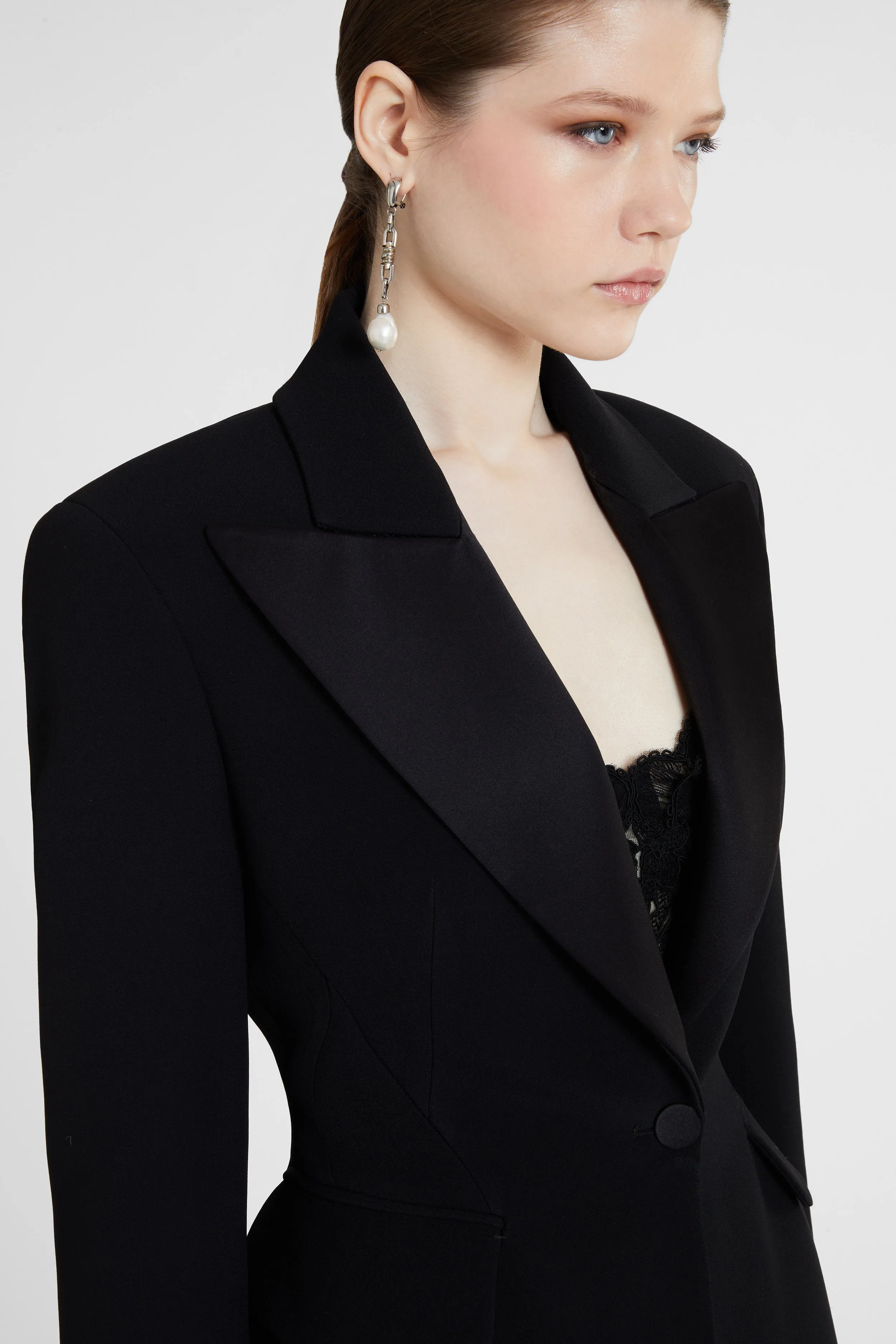 Single-breasted jacket in technical cady sold by Ermanno Scervino product image thumbnail 4