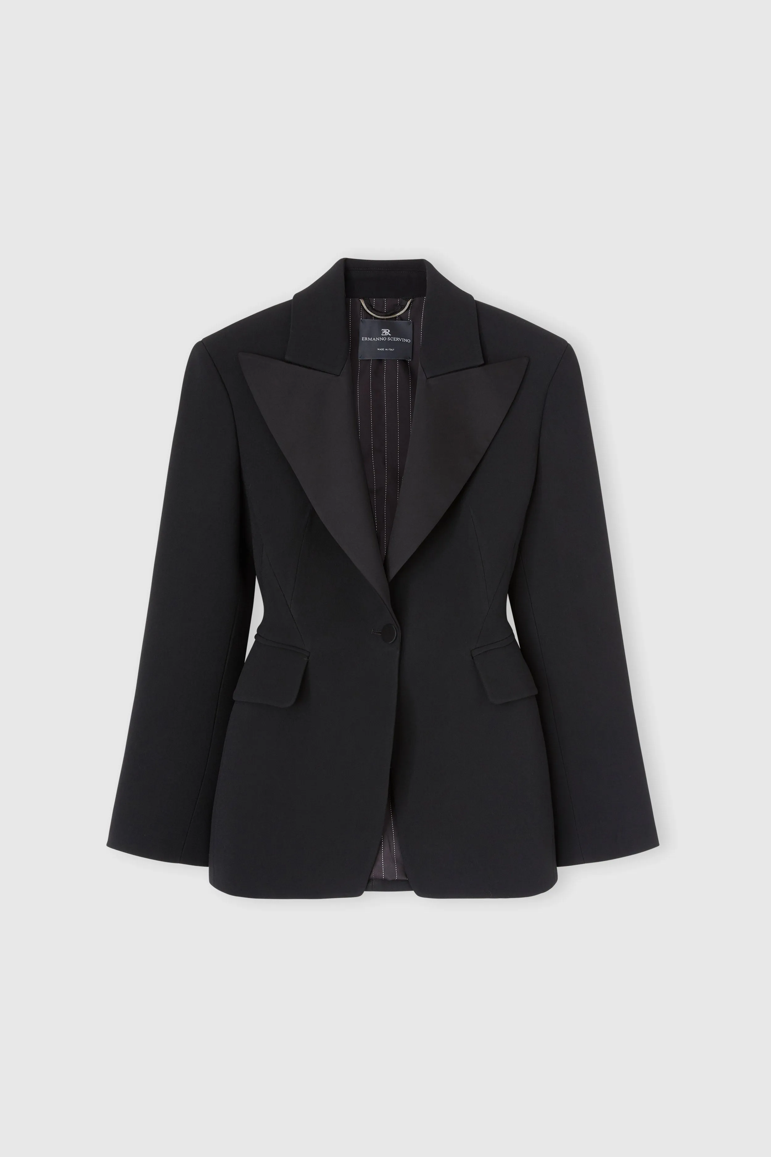 Single-breasted jacket in technical cady sold by Ermanno Scervino