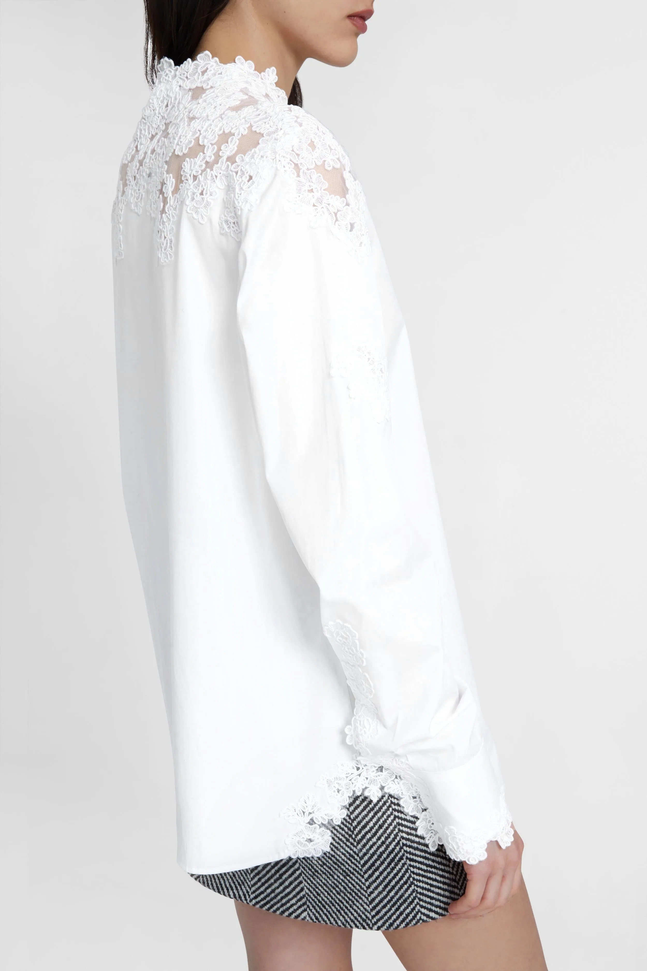 Poplin shirt with rebrodé lace sold by Ermanno Scervino product image thumbnail 4