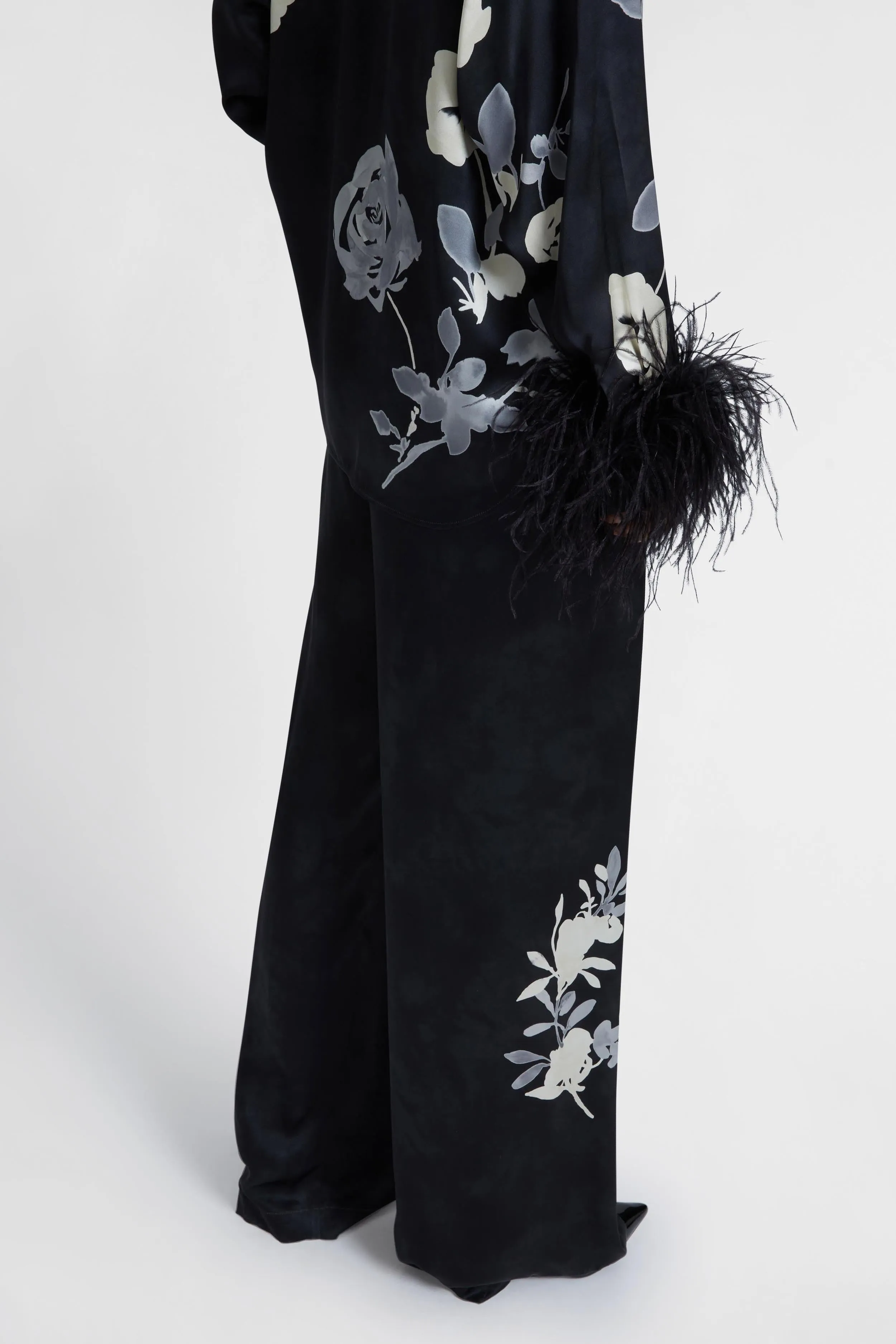 Pure silk trousers with floral print sold by Ermanno Scervino product image thumbnail 5