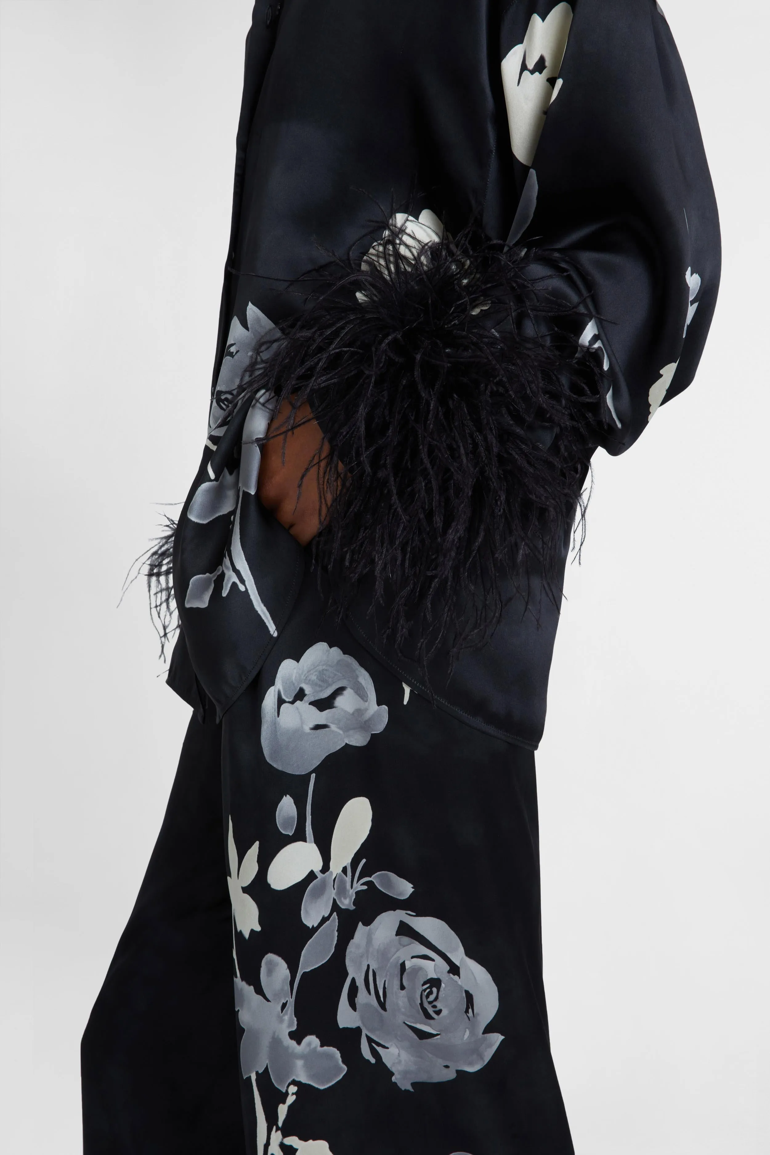 Pure silk trousers with floral print sold by Ermanno Scervino product image thumbnail 4