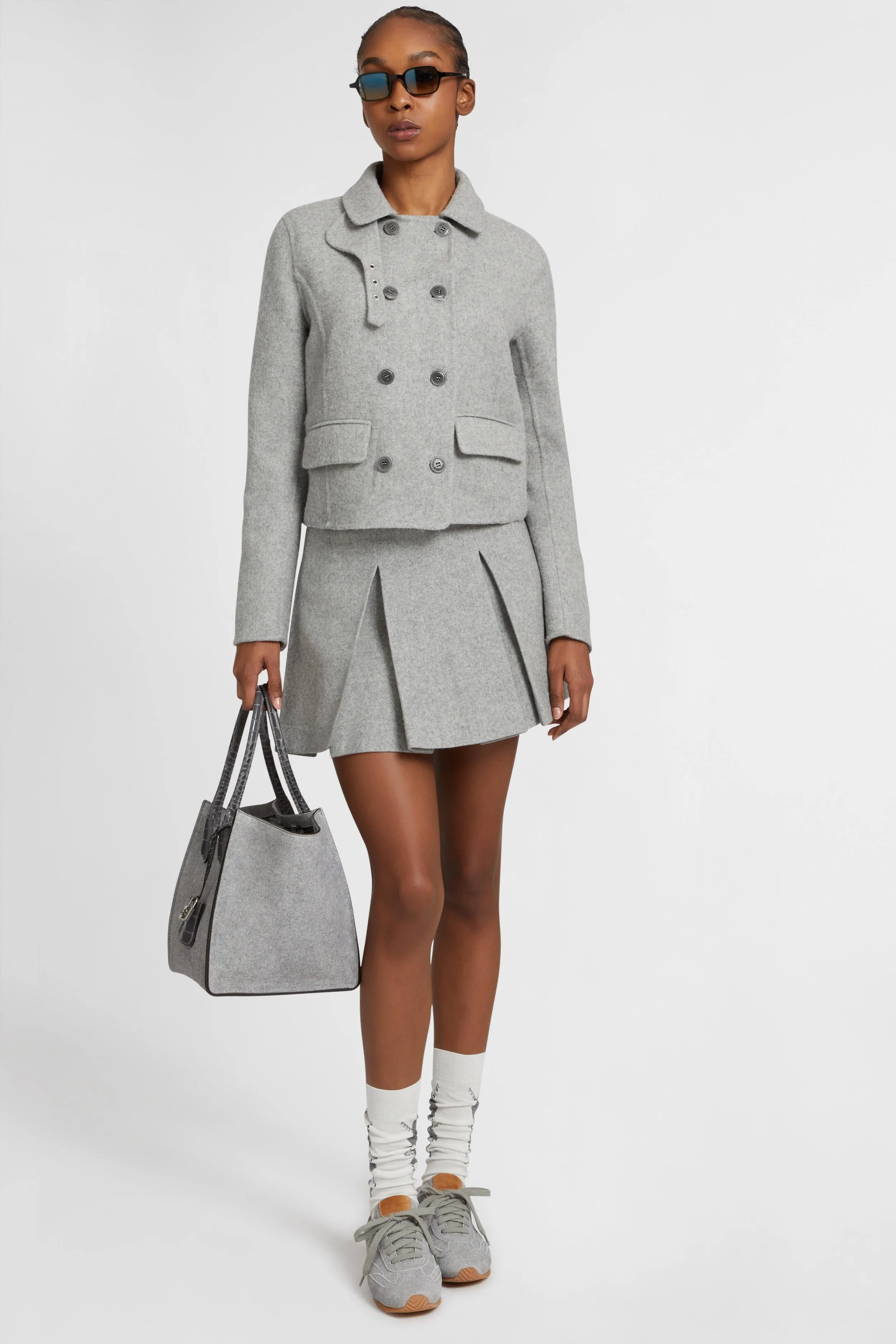Wool blend mini skirt with pleats sold by Ermanno Scervino product image thumbnail 2