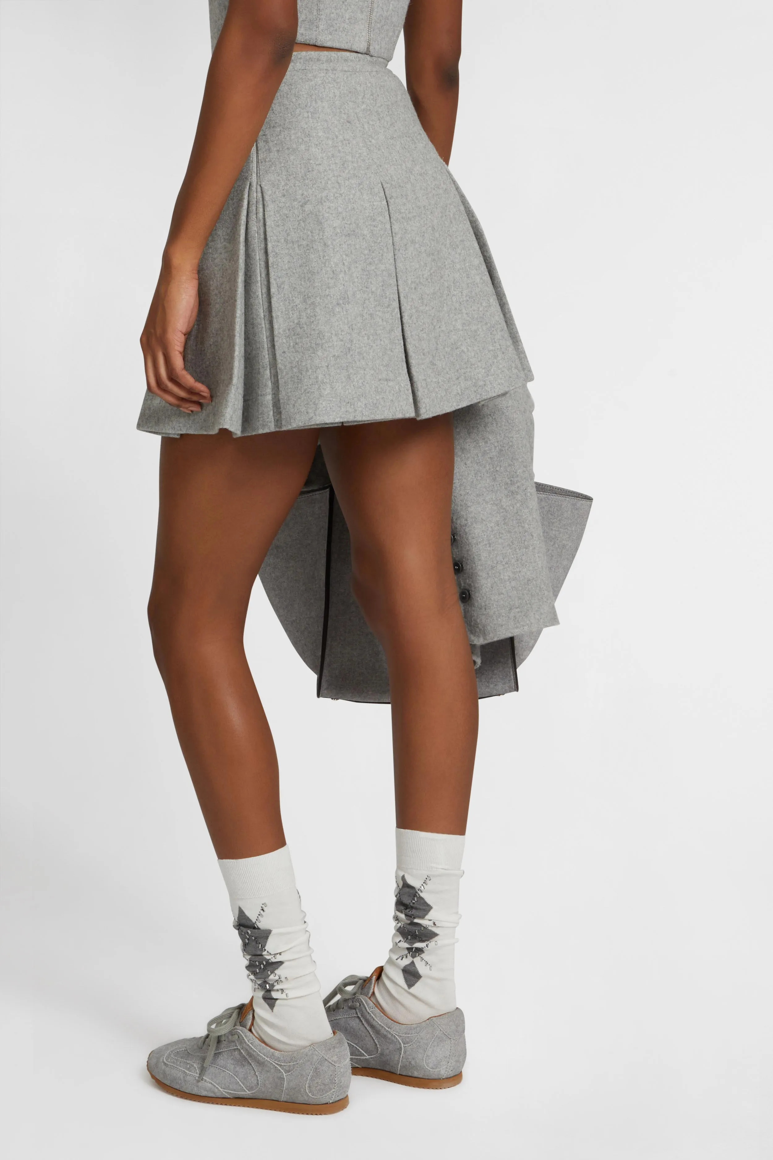 Wool blend mini skirt with pleats sold by Ermanno Scervino product image thumbnail 4