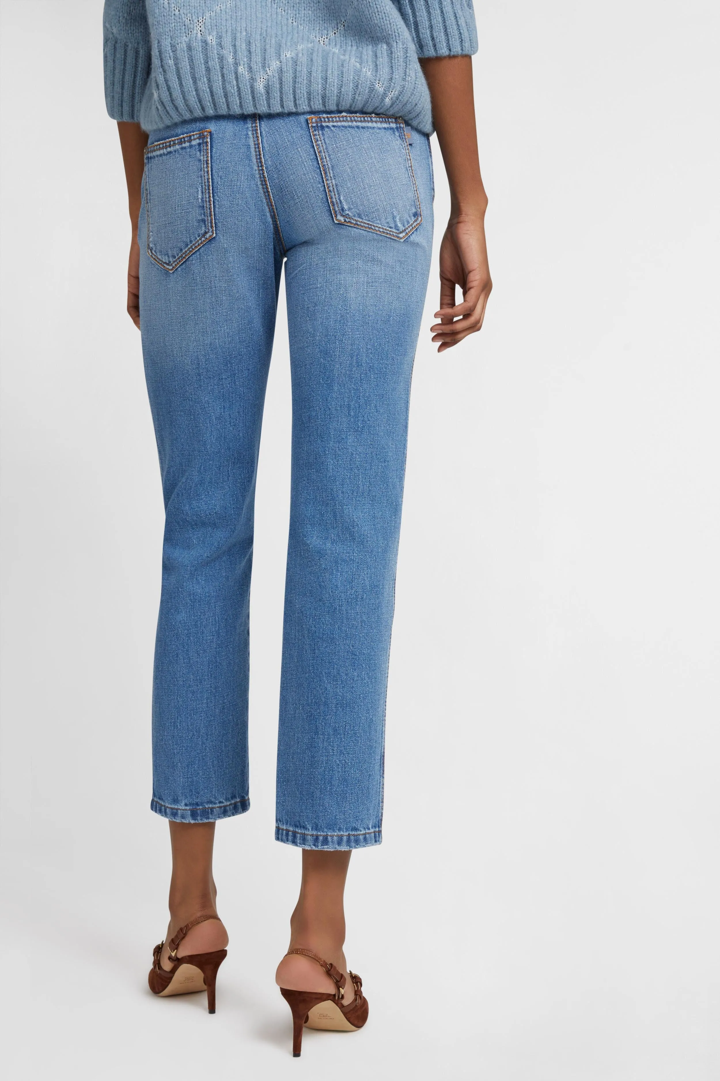 Five-pocket denim jeans with microcrystals sold by Ermanno Scervino product image thumbnail 4