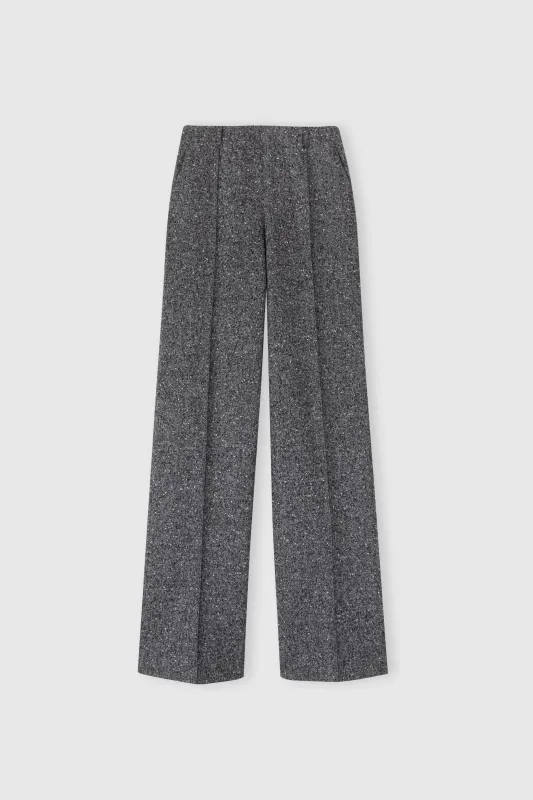 Wool blend palazzo trousers with herringbone pattern sold by Ermanno Scervino