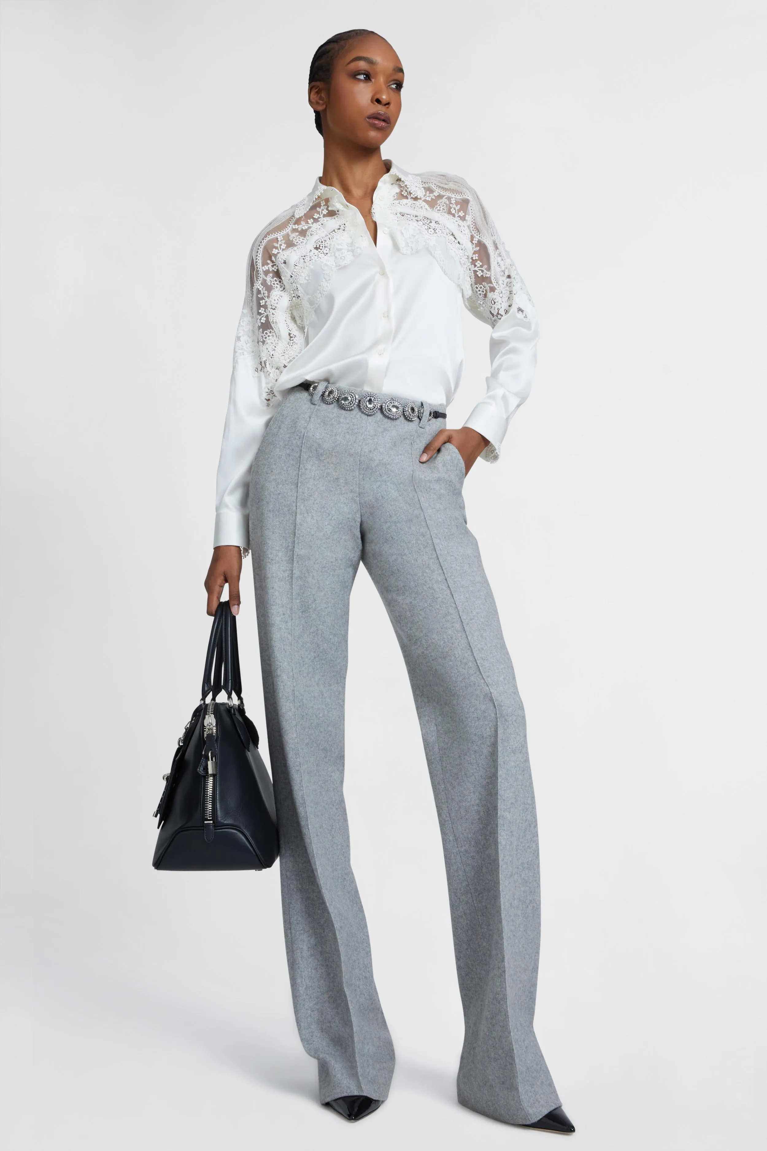 Wool blend palazzo trousers sold by Ermanno Scervino product image thumbnail 2