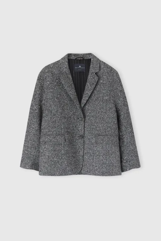 Tailored jacket in wool blend with herringbone pattern sold by Ermanno Scervino
