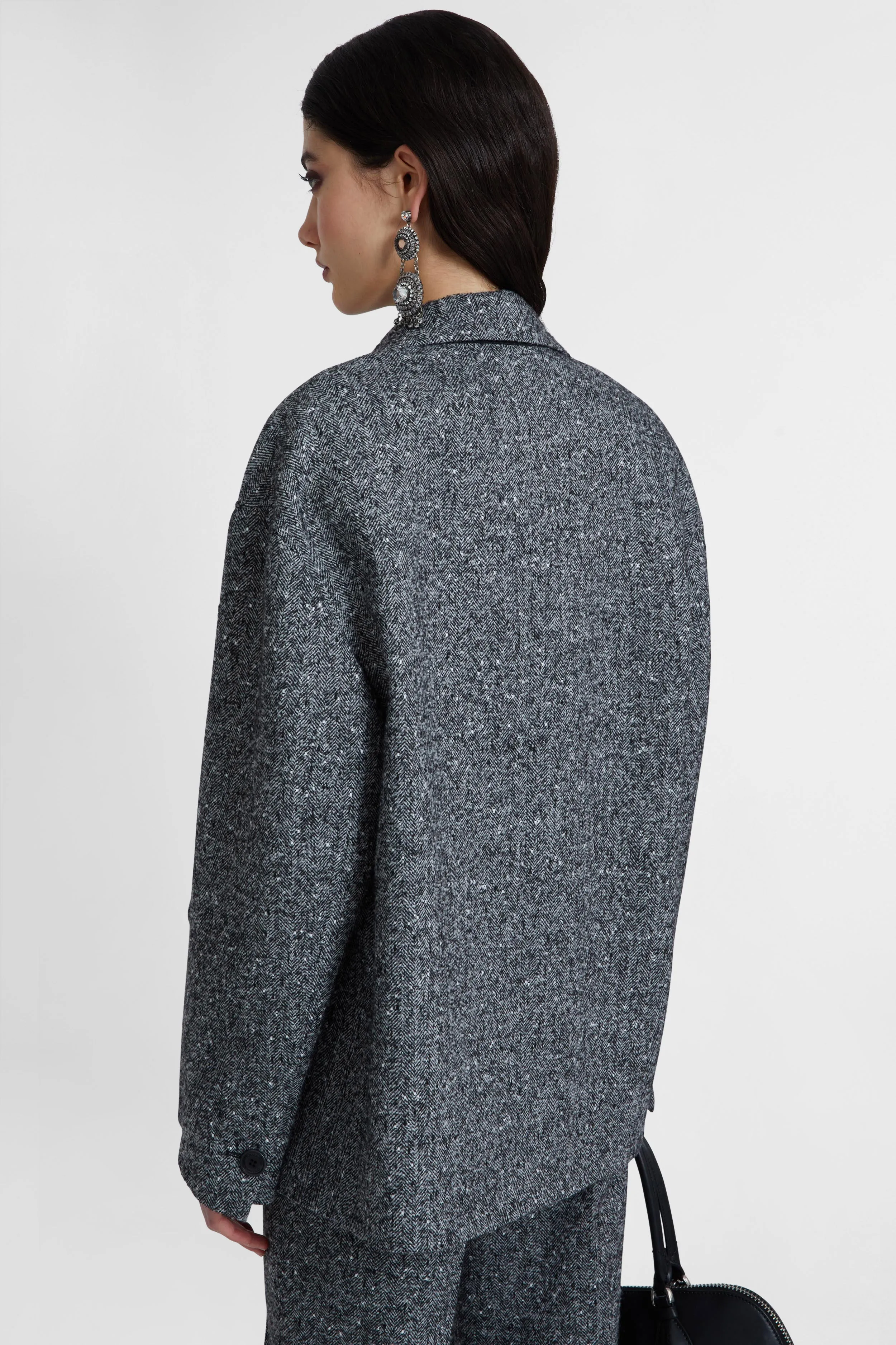 Tailored jacket in wool blend with herringbone pattern sold by Ermanno Scervino product image thumbnail 5