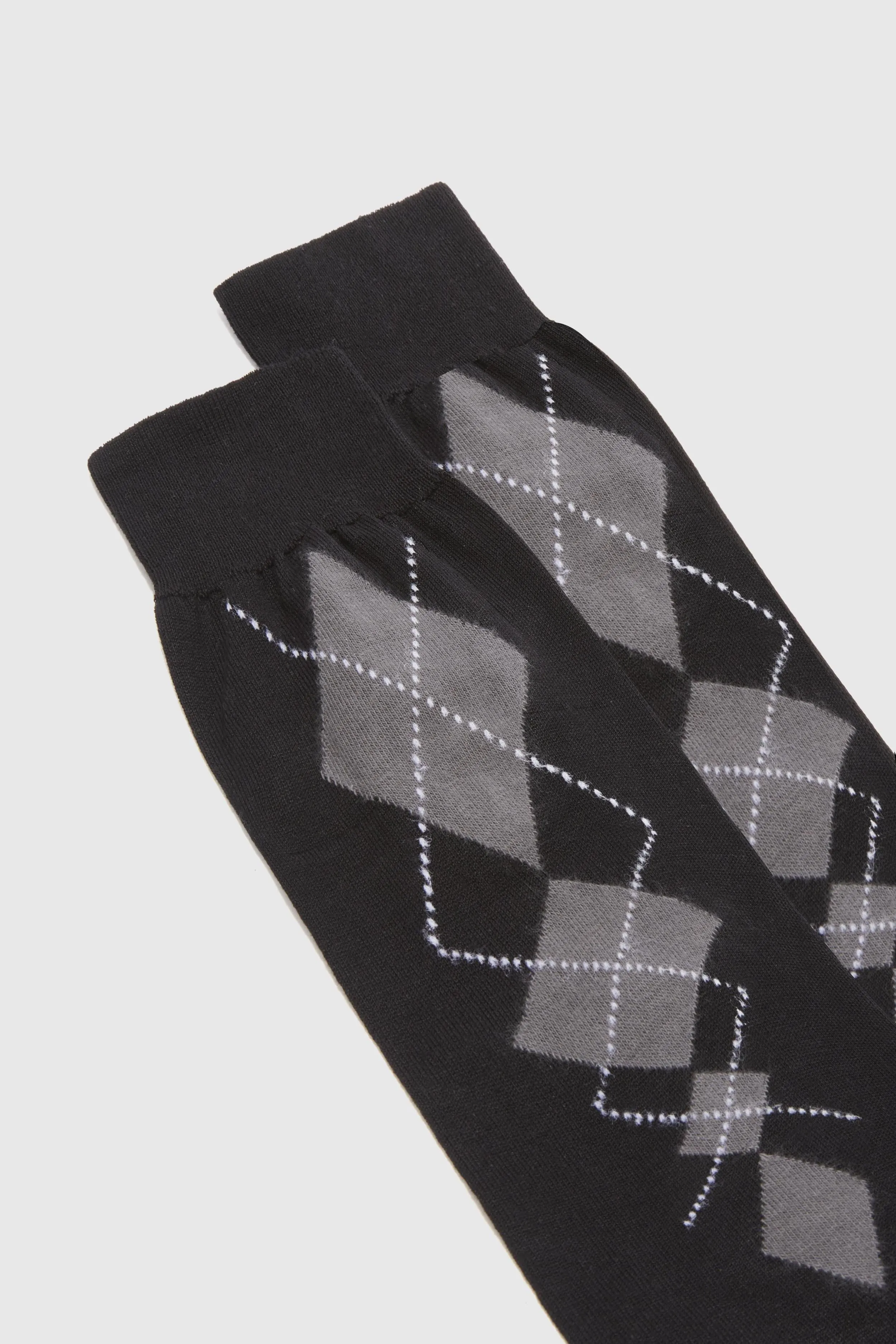 Cotton socks with black/grey argyle pattern sold by Ermanno Scervino product image thumbnail 2