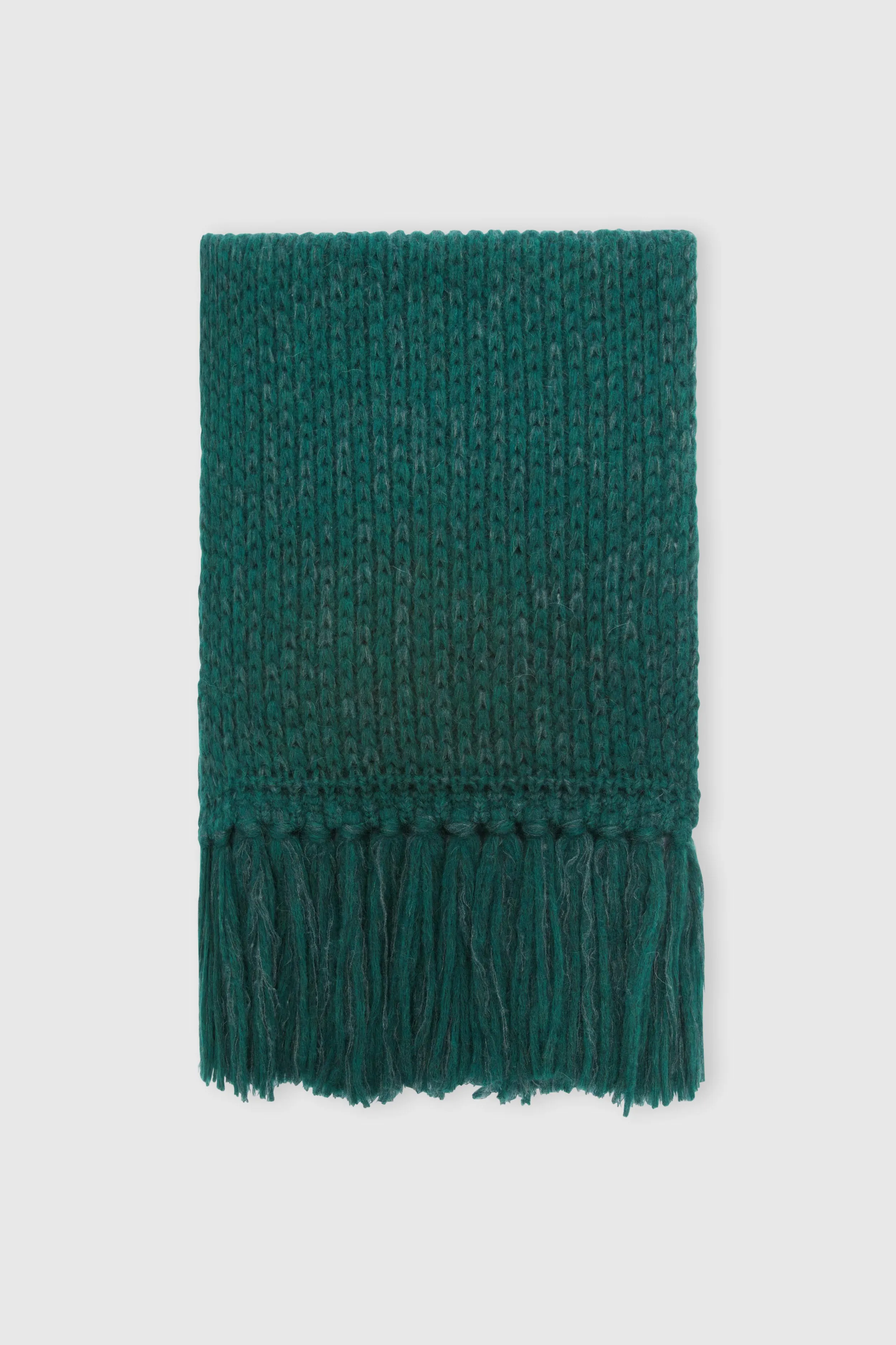 Alpaca and mohair blend scarf with tone-on-tone fringes sold by Ermanno Scervino