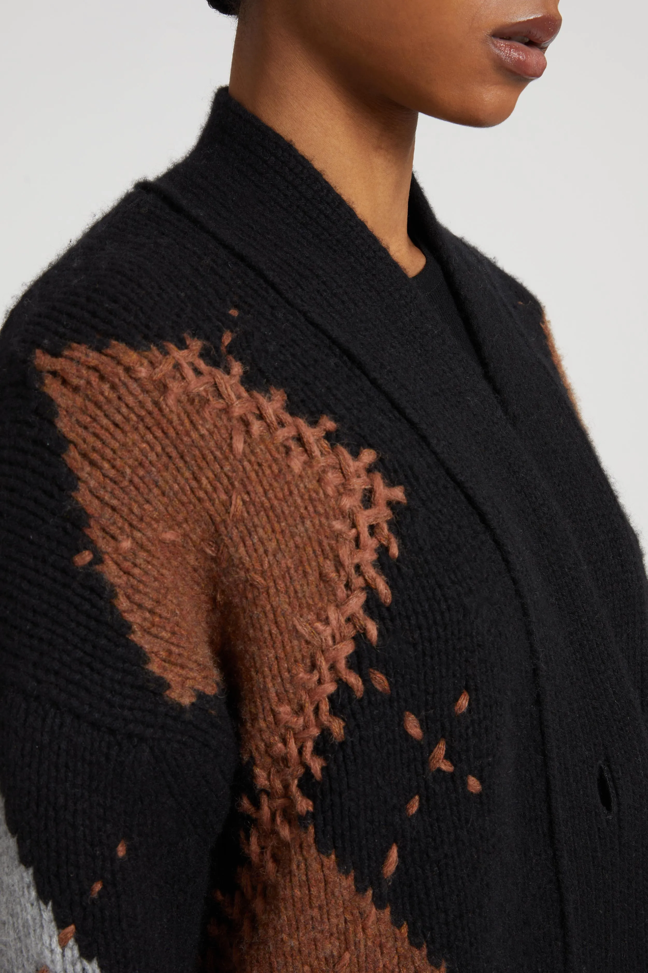 Cashmere cardigan with argyle motif in contrasting shades sold by Ermanno Scervino product image thumbnail 5