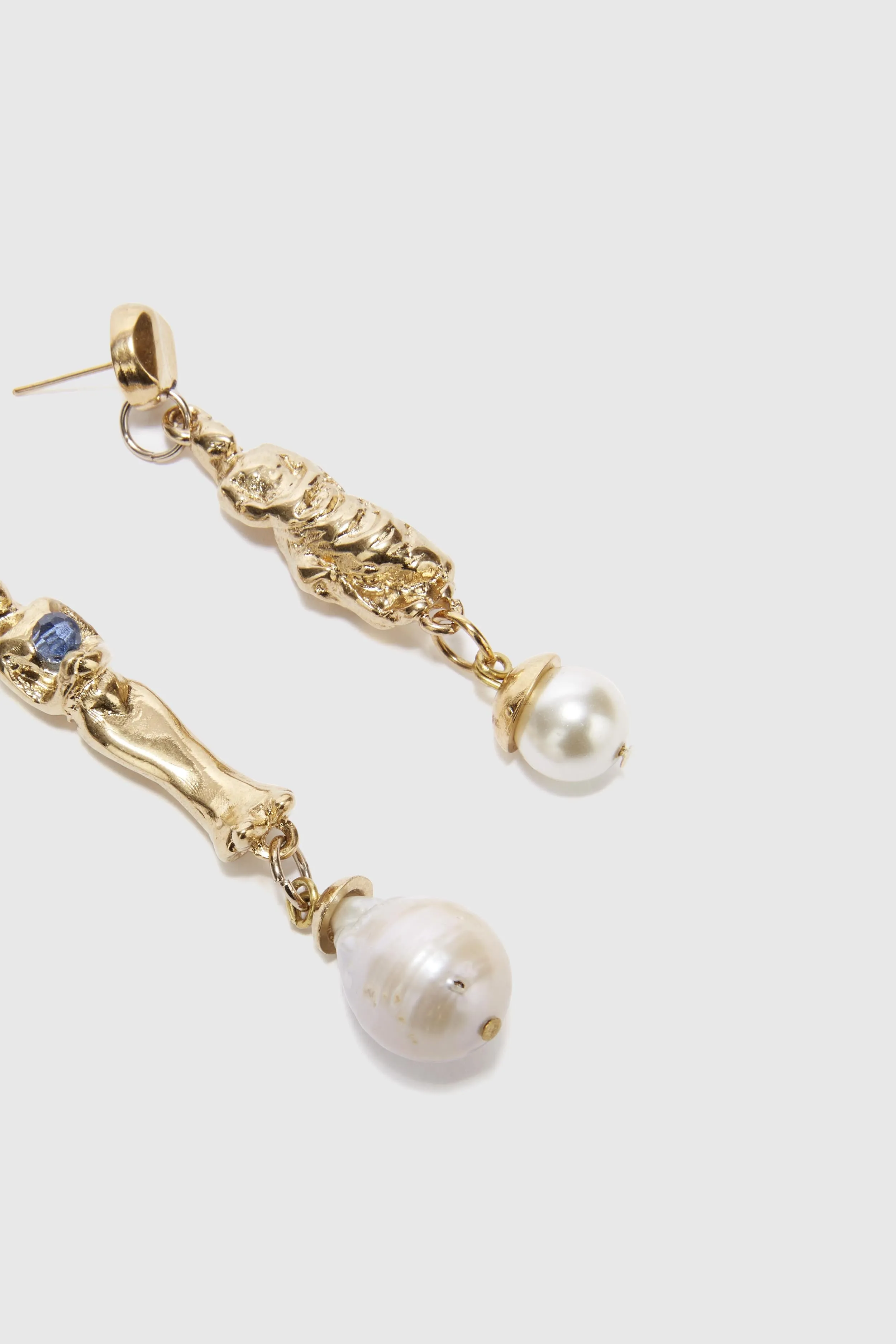 Earrings with sculptural pendants and pearls sold by Ermanno Scervino product image thumbnail 3