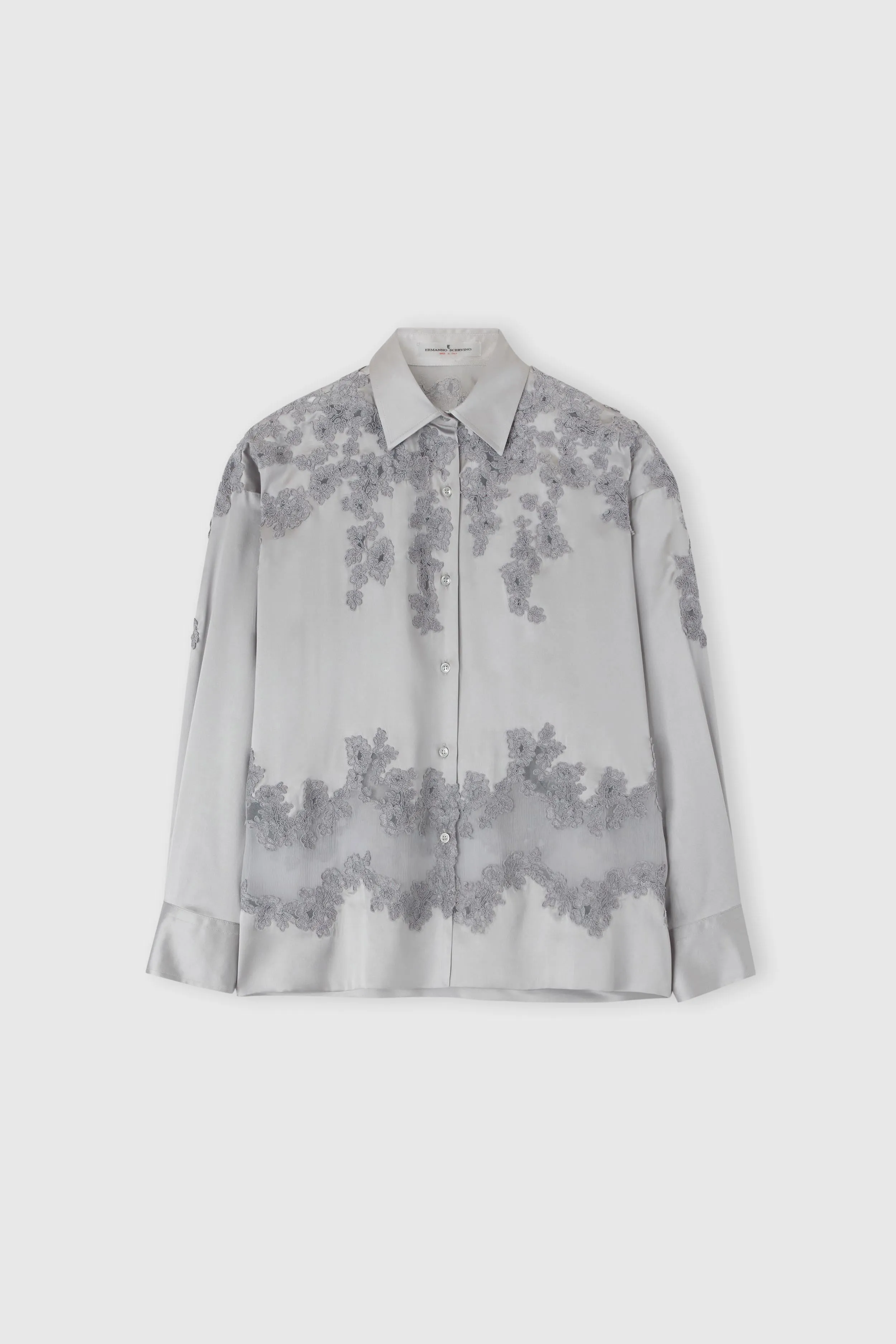 Silk shirt with rebrodè lace sold by Ermanno Scervino
