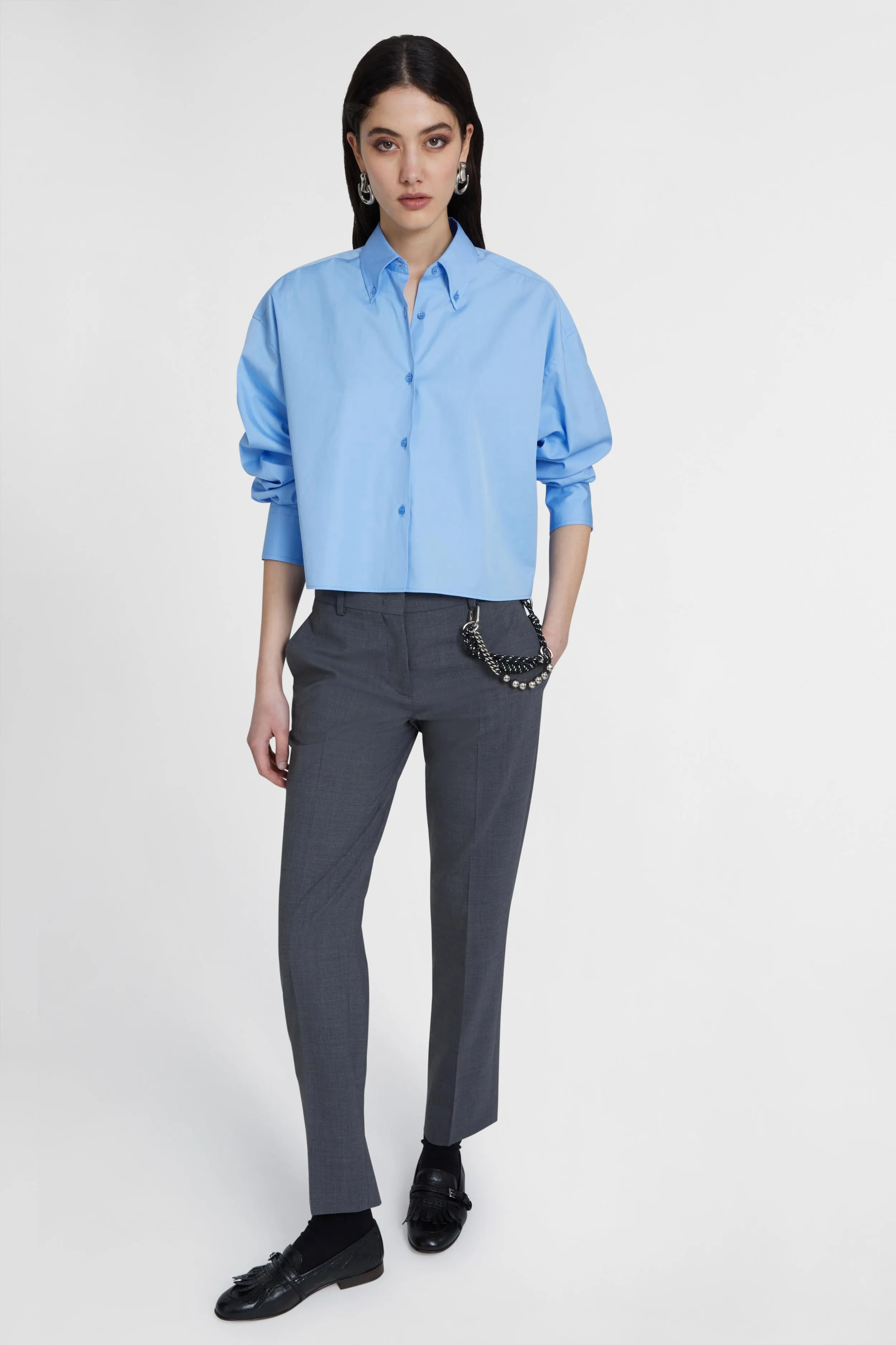 Pure cotton cropped shirt sold by Ermanno Scervino product image thumbnail 2