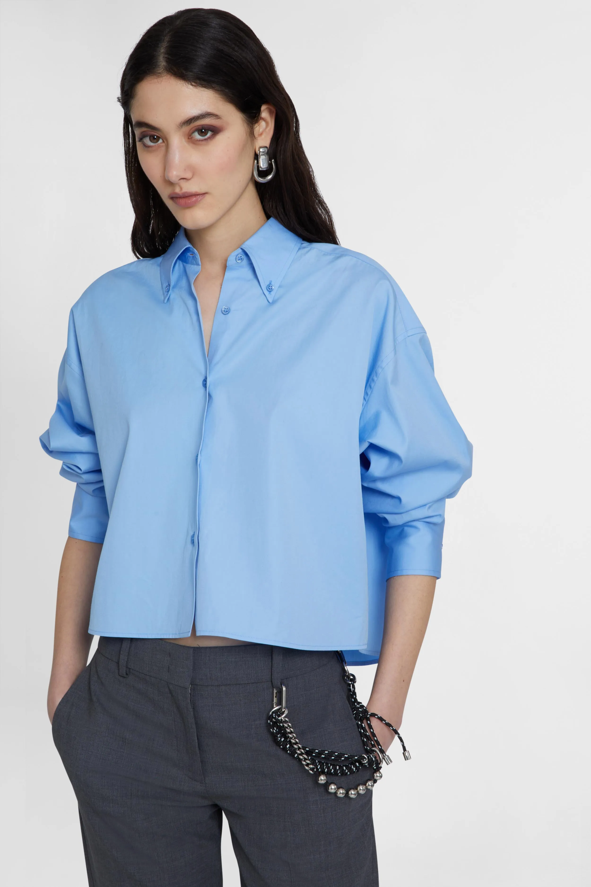 Pure cotton cropped shirt sold by Ermanno Scervino product image thumbnail 3