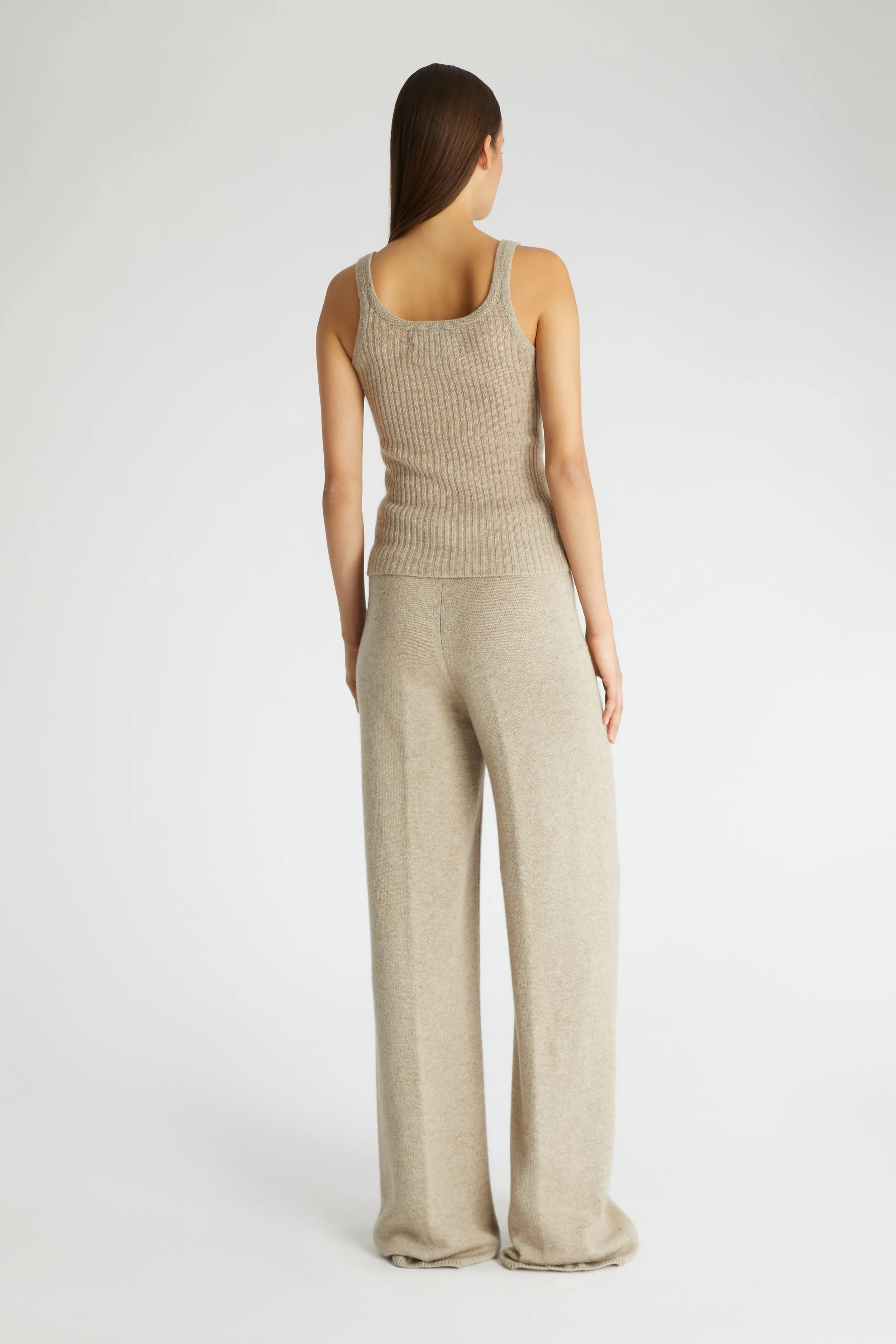 Taupe pure cashmere tank top sold by Ermanno Scervino product image thumbnail 4