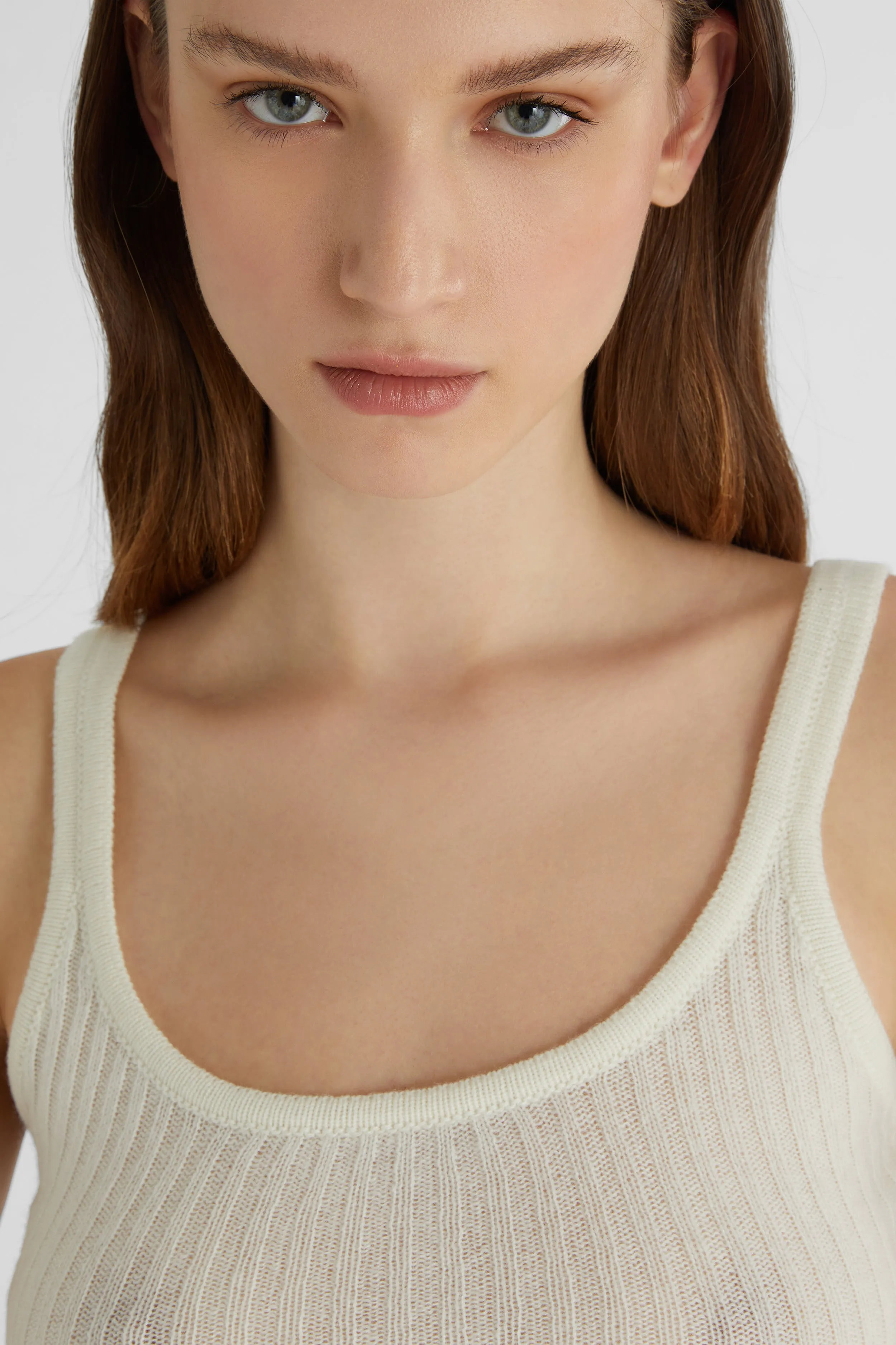 White pure cashmere tank top sold by Ermanno Scervino product image thumbnail 5