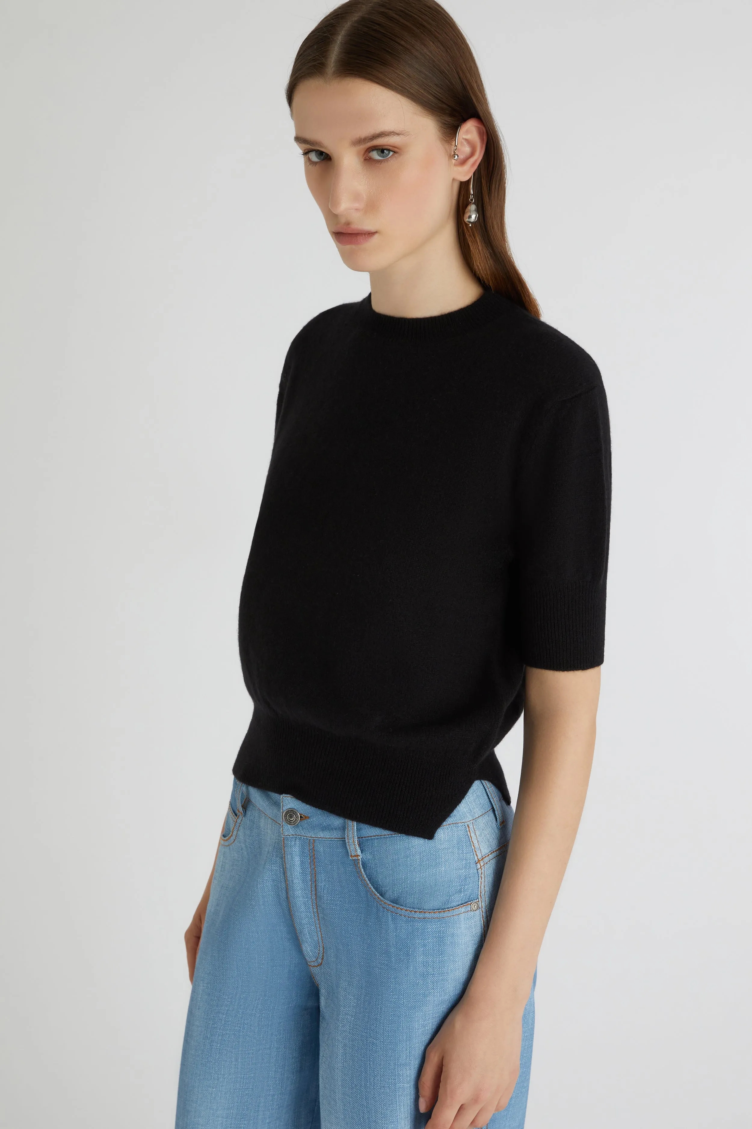 Black pure cashmere sweater sold by Ermanno Scervino product image thumbnail 2