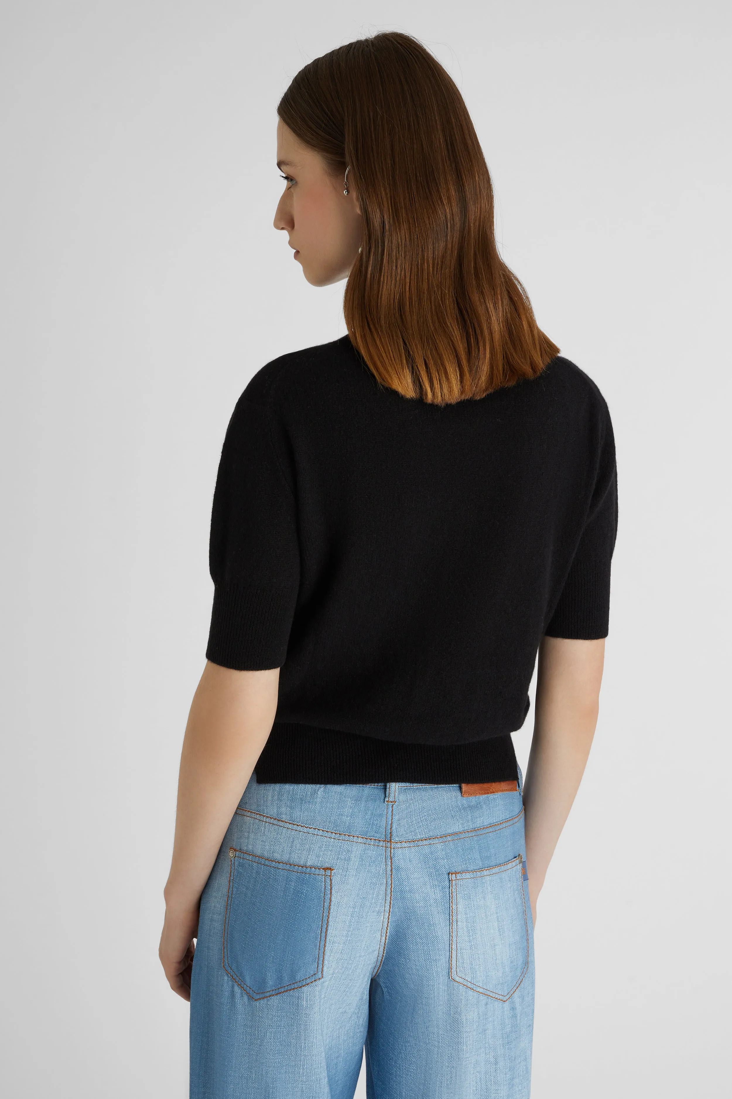 Black pure cashmere sweater sold by Ermanno Scervino product image thumbnail 3