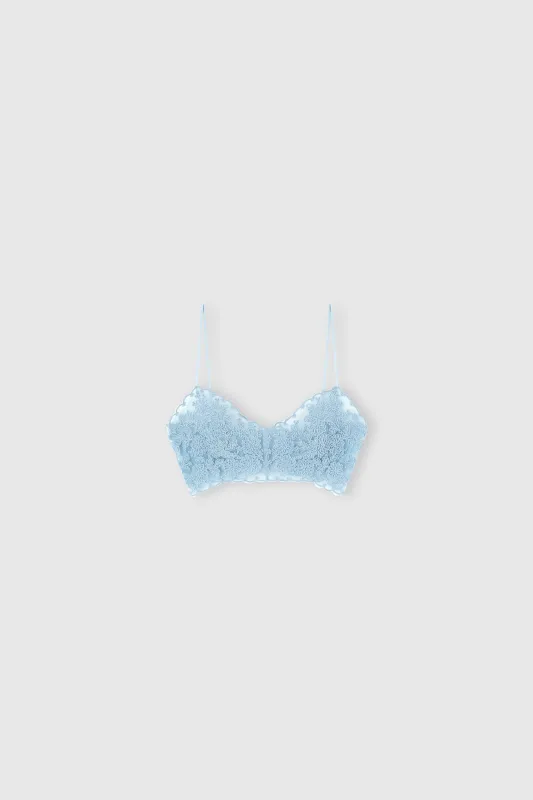 Unstructured Tulle Light Blue Bra with Rebrodé Lace sold by Ermanno Scervino